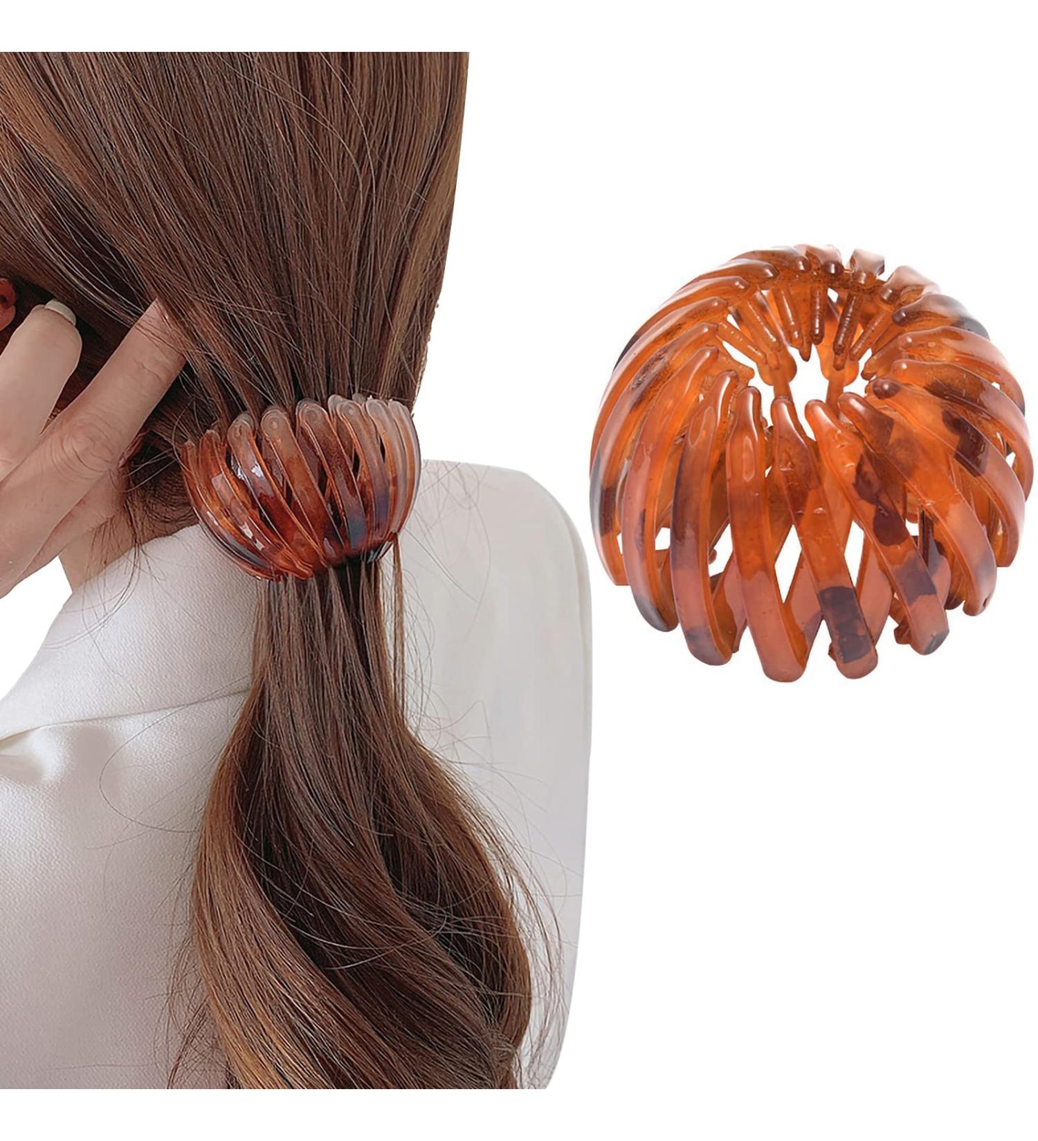 MLLOAAYO Women's Hair Clips - Stylish Orange Hair Accessories Box Collar Buckle Balls Ponytail & Bird Nest Shape Hairpins - Buy Online on GoSupps.com