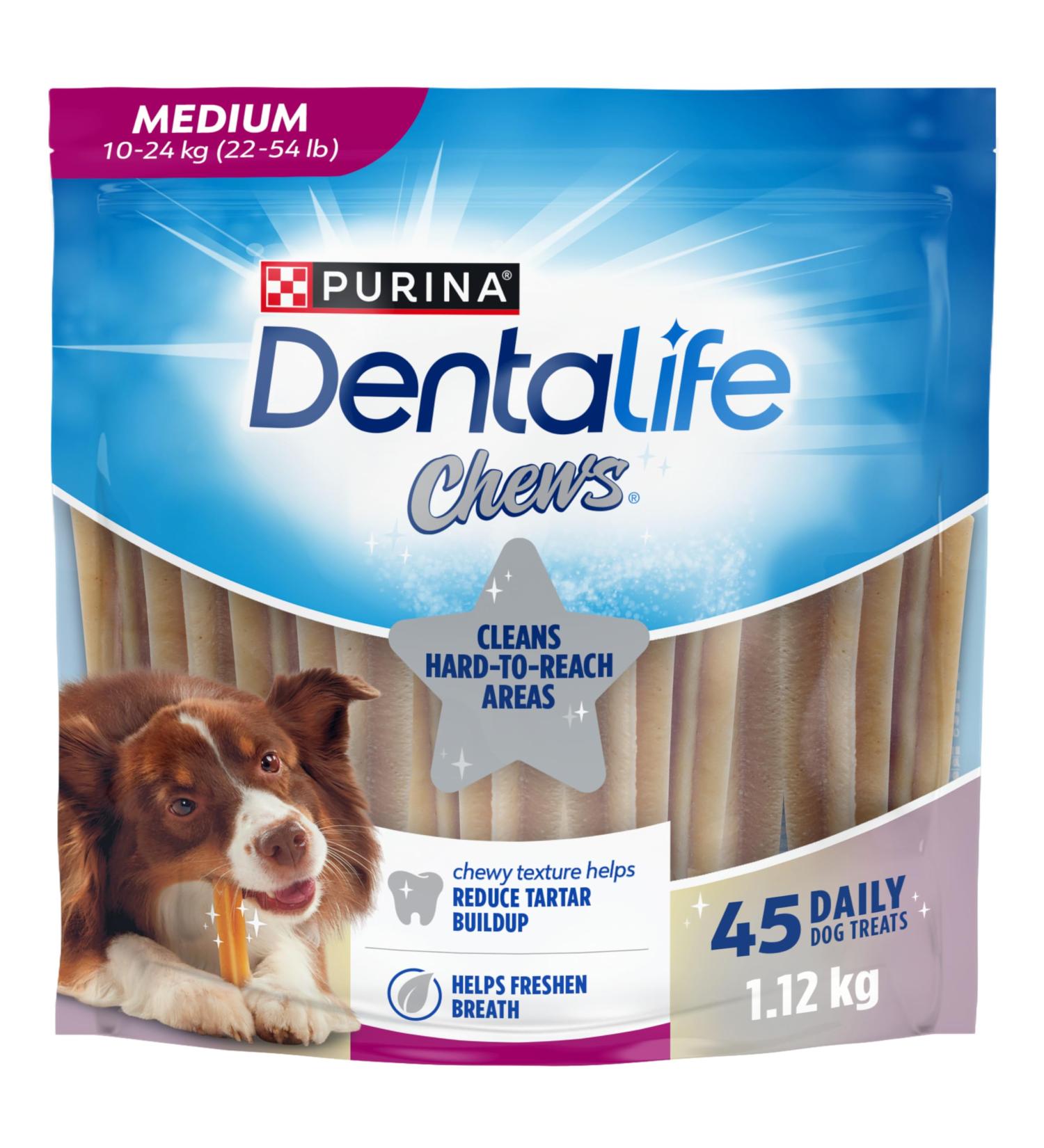 DentaLife Chews Dog Treats for Medium Breed Dogs - 1.12 kg Pouch (1 Pack) 1.12 kg (Pack of 1) - Buy Online on GoSupps.com