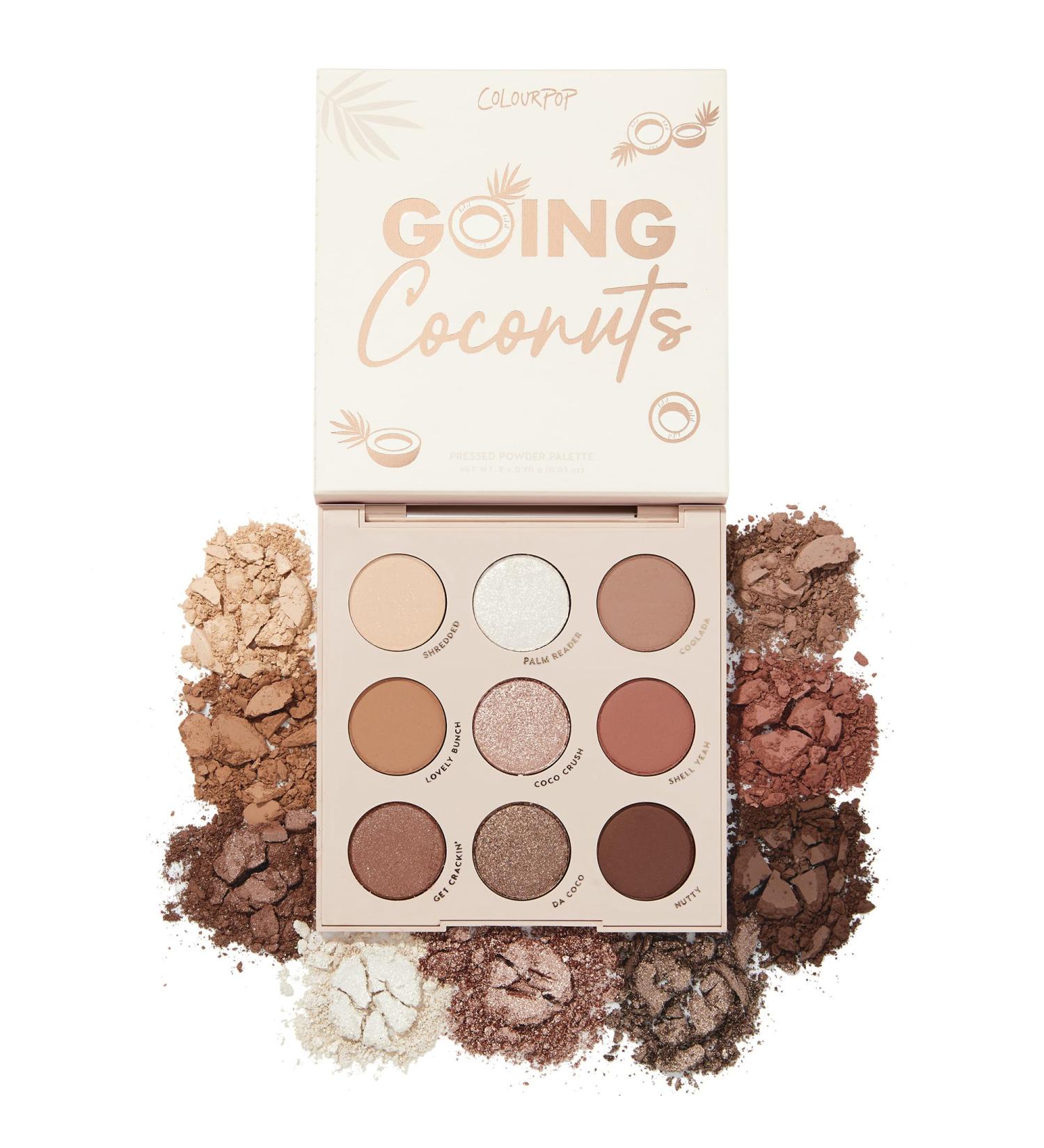 Colourpop Going Coconuts Eyeshadow Palette - Cool-Toned Neutral High-Pigment Eye Makeup for International Shipping | Ultra-Velvety & Long-Wearing Formula (0.3 oz - Buy Online on GoSupps.com