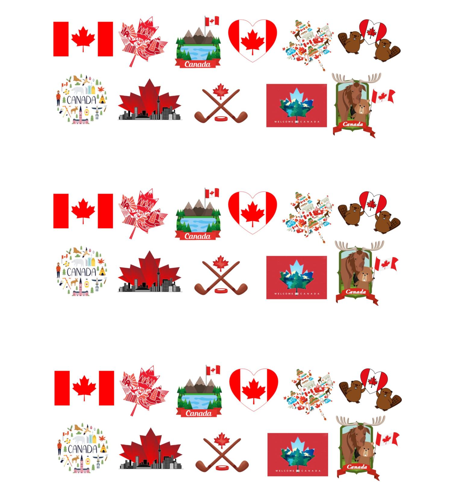 33 Stand Up Canada Themed Edible Wafer Paper Cake Toppers Decorations