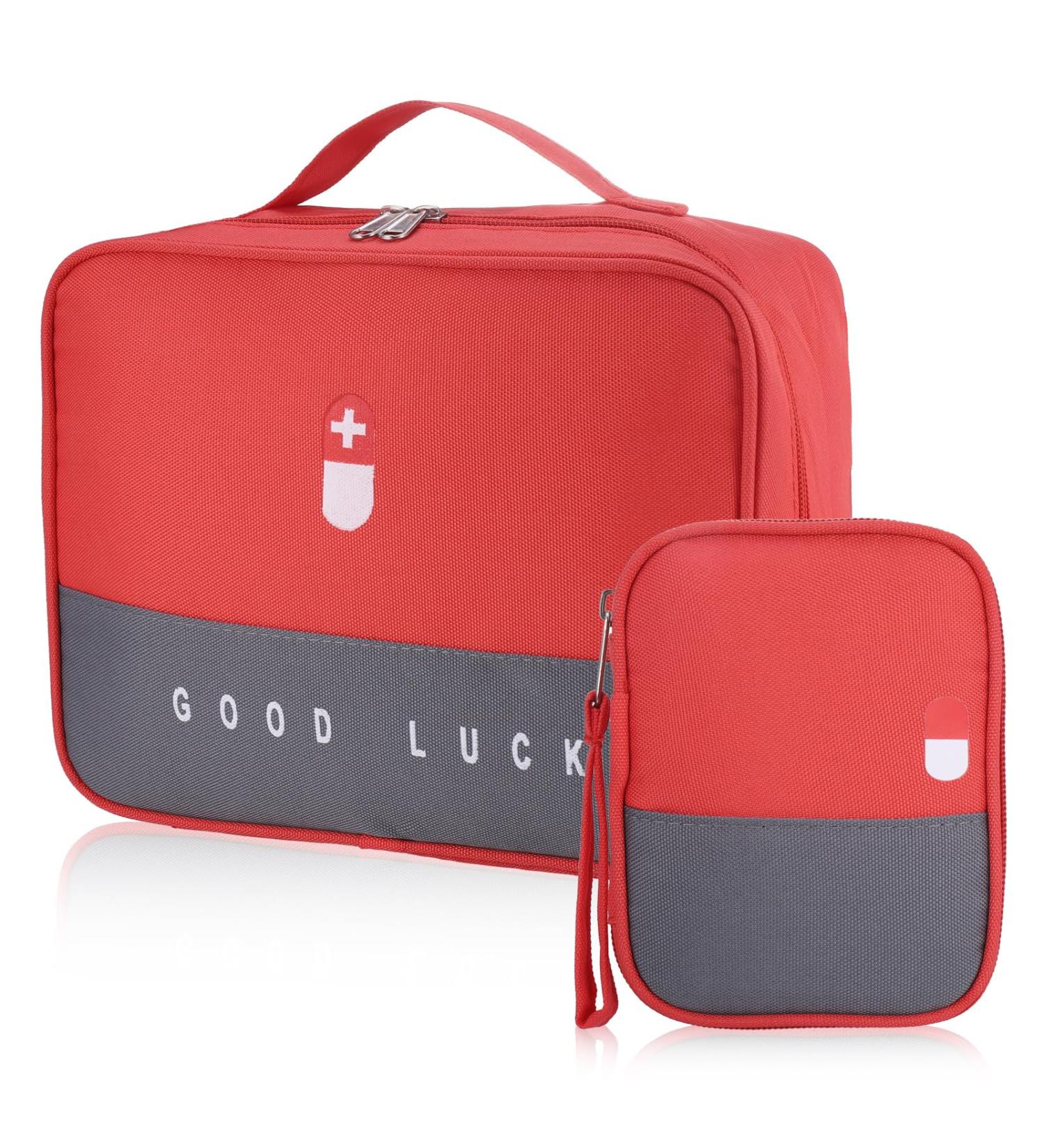 Fenar Travel Medication Bag - Large Capacity Waterproof First Aid Storage (2-Pack) - Portable Emergency Medicine Organizer for Home Office & Travel (Red) - Buy Online on GoSupps.com