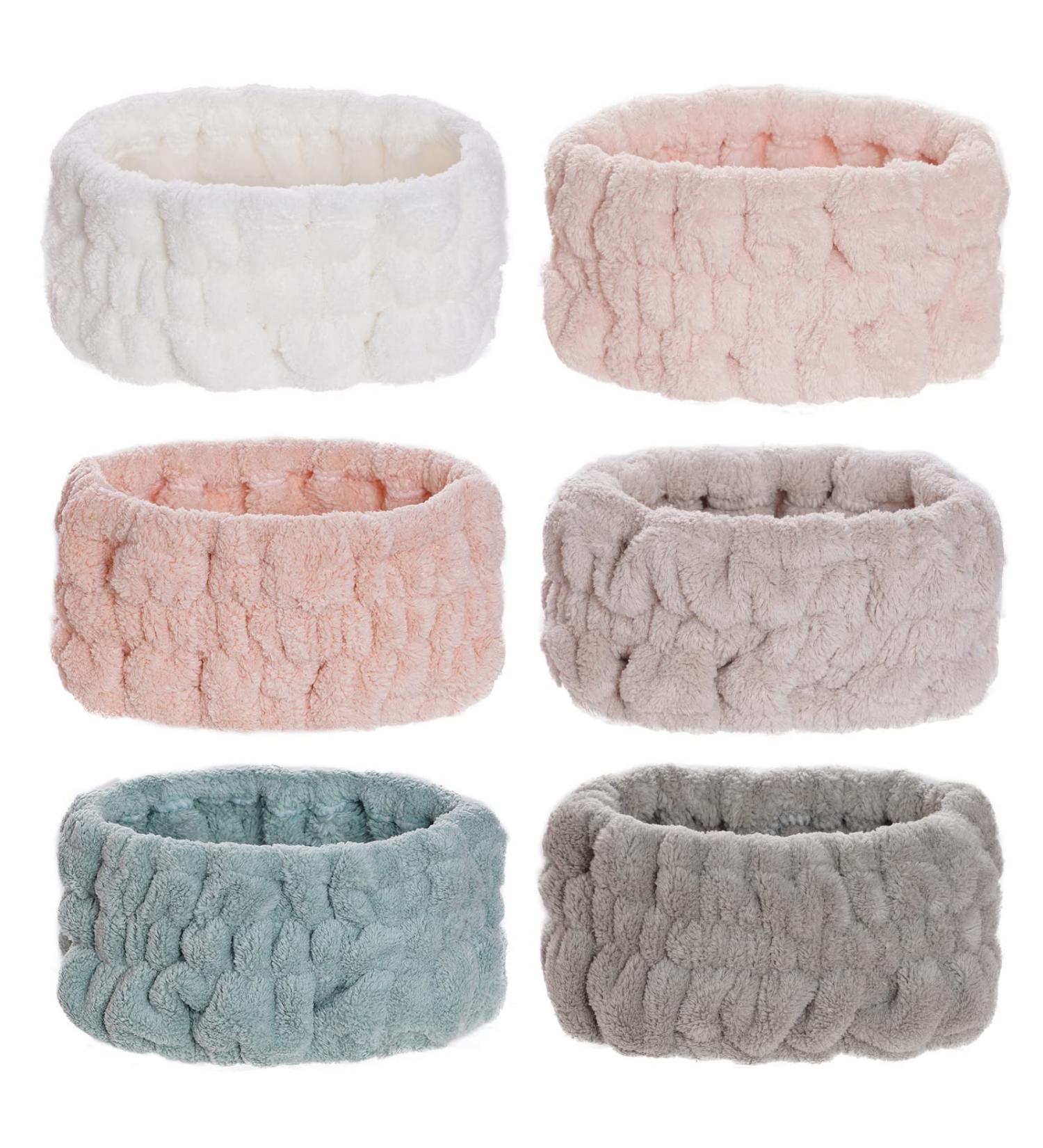6-Piece Spa Facial Headband Set for Women - Soft Microfiber Hairband for Washing Face, Shower, Makeup, Bath, and Yoga - Buy Online on GoSupps.com
