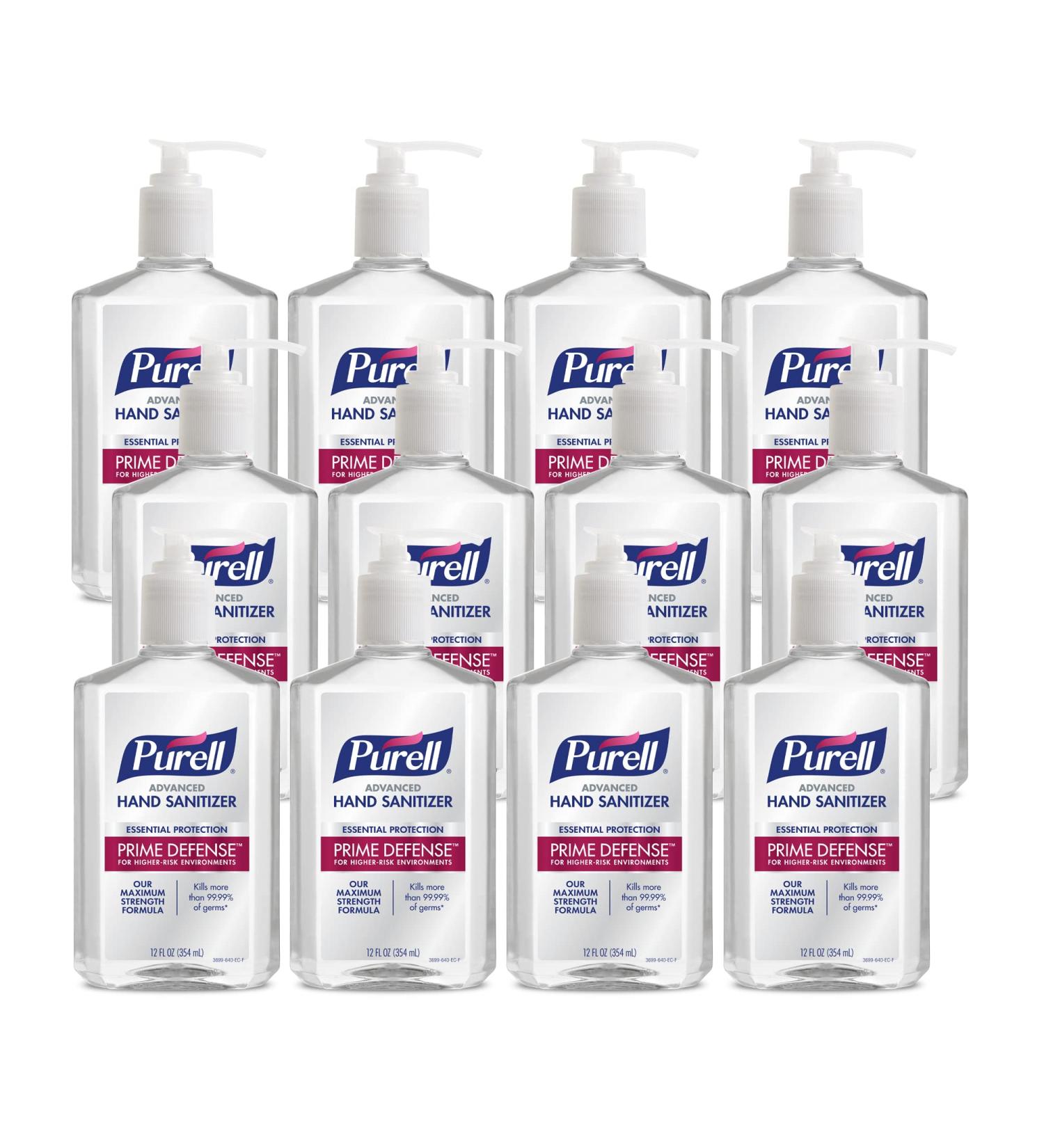 PURELL PRIME DEFENSE Advanced Hand Sanitizer 12 fl oz Pump Bottle - Case of 12 Bottles - Buy Online on GoSupps.com