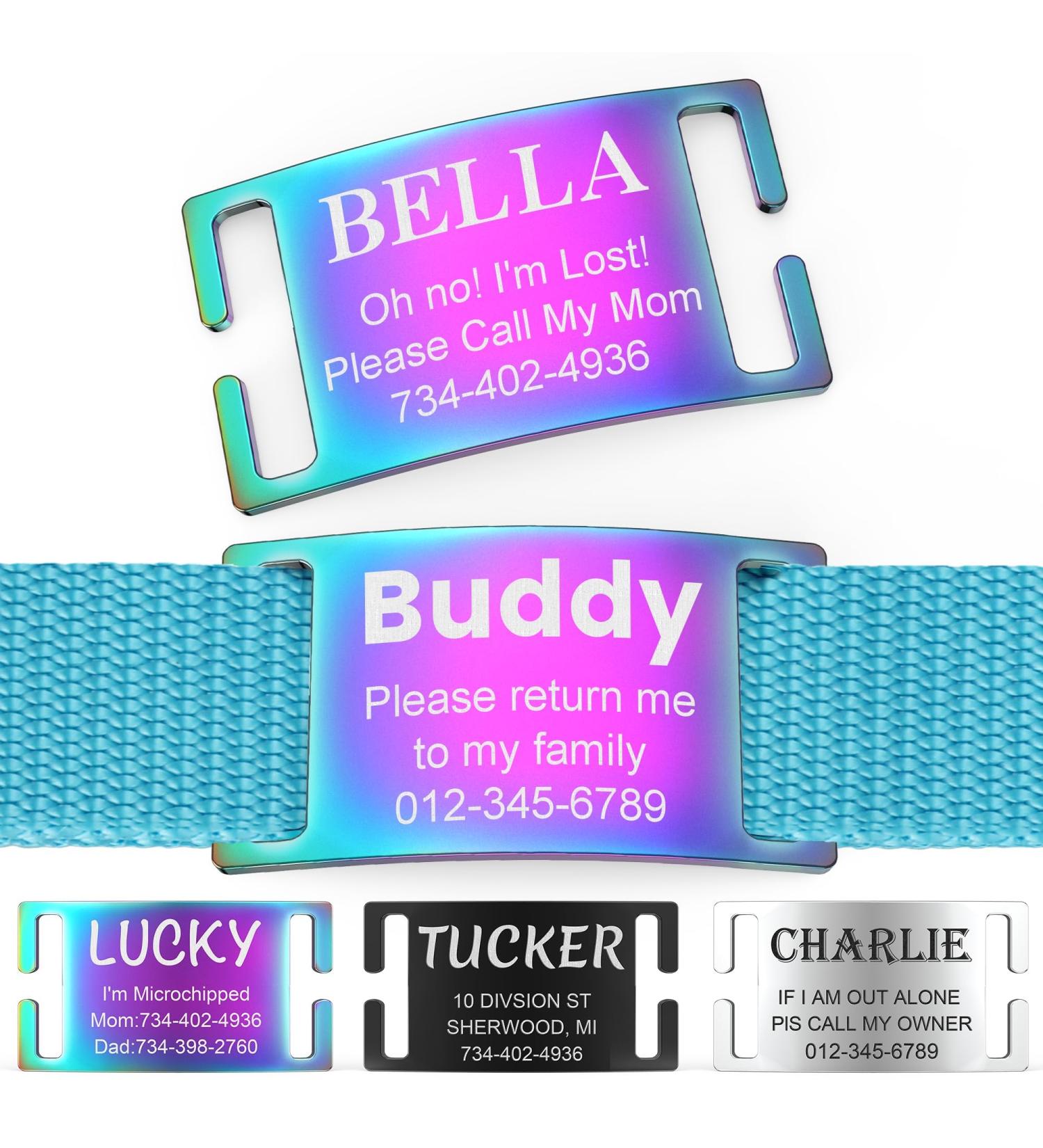 Personalized Yehanti Dog Tag - Engraved Stainless Steel ID for Dogs Cats & Puppies (XL Colorful) - Custom Name Phone & Address - Buy Online on GoSupps.com