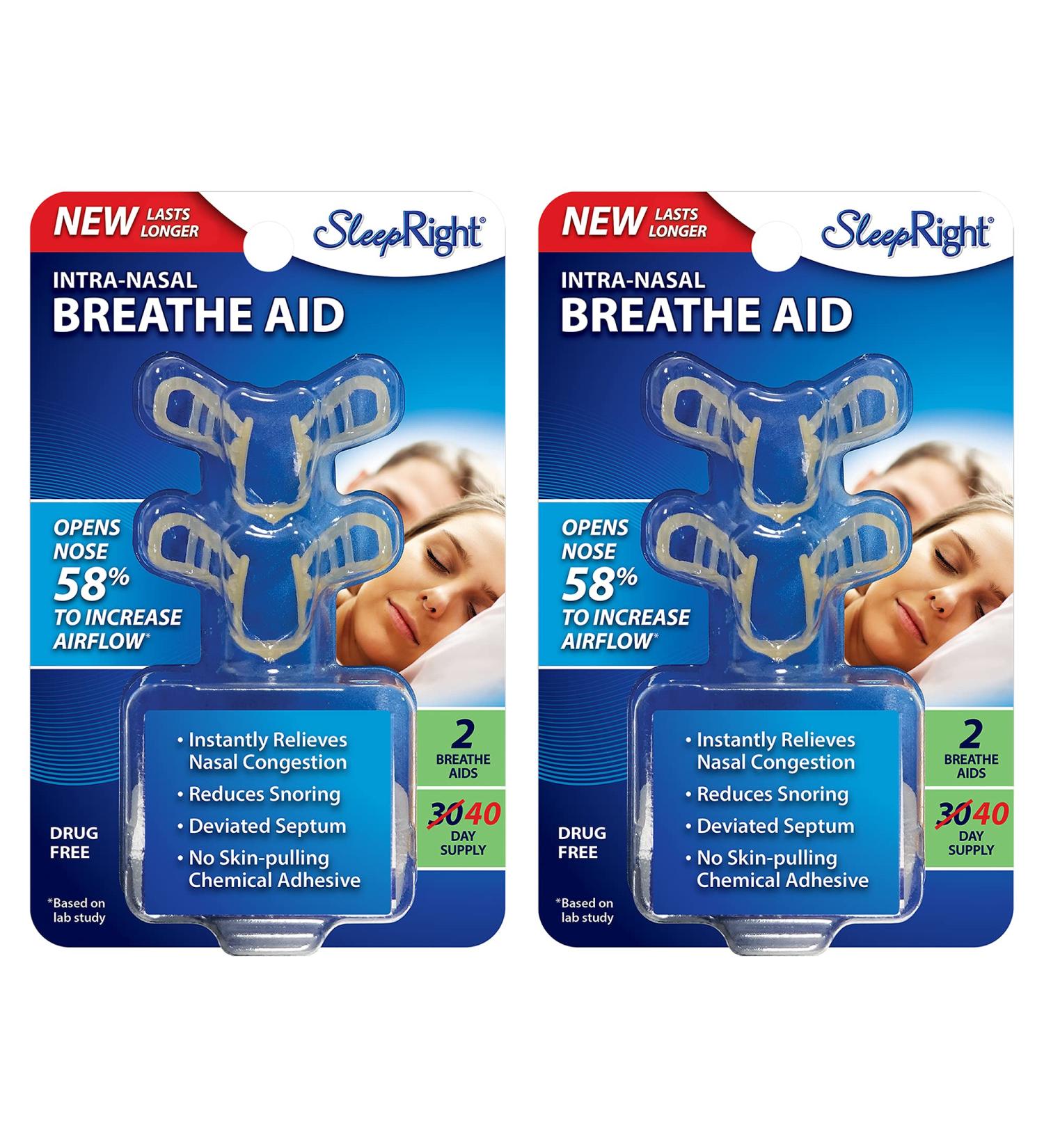 SleepRight Intra-Nasal Breathe Aids 2 Pack - Improve Breathing and Sleep Quality - Buy Online on GoSupps.com