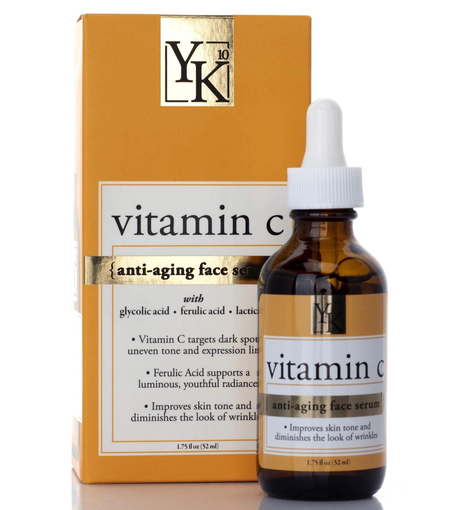 YK10 Vitamin C Serum for Brightening & Skin Tone Improvement | Reduces Wrinkles Fine Lines & Age Spots - 1.75 fl oz - International Shipping Available - Buy Online on GoSupps.com