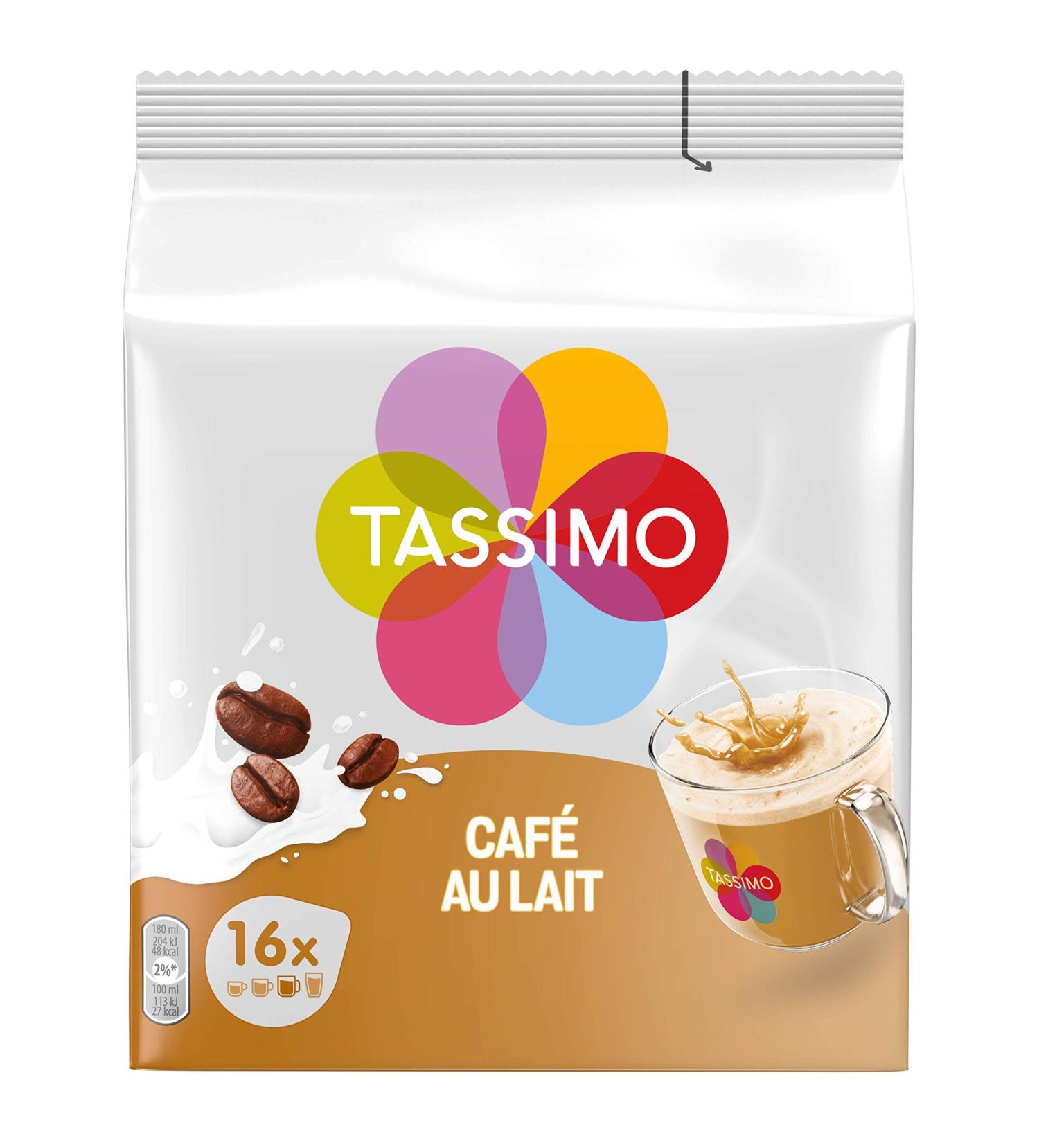 Tassimo Coffee Pods - 80 Milk Coffee Drinks (Pack of 5 x 16 Drinks) - Buy Online on GoSupps.com