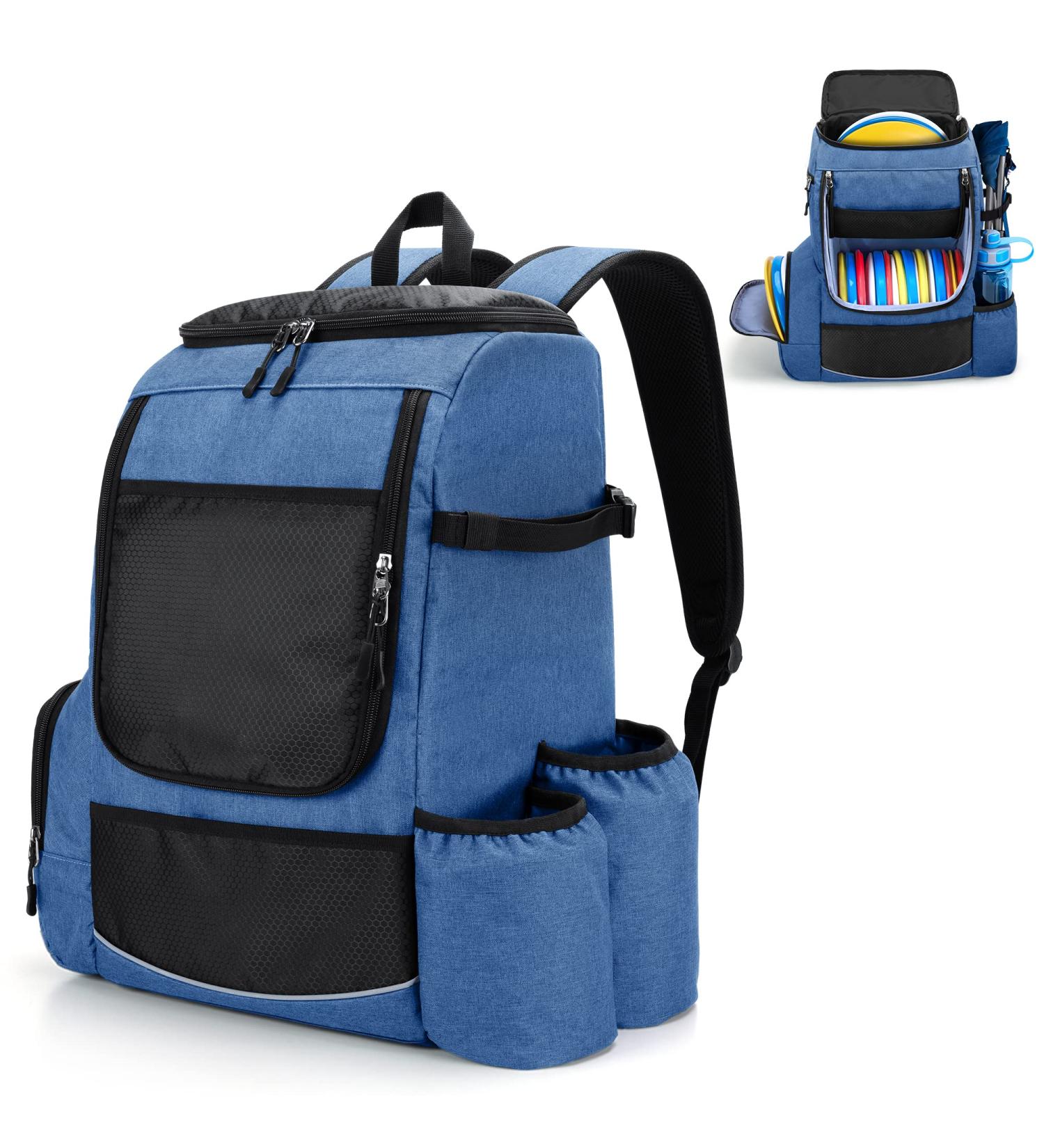 SLEAF Disc Golf Backpack - 24-26 Disc Capacity & Waterproof PU Material - Blue - Buy Online on GoSupps.com