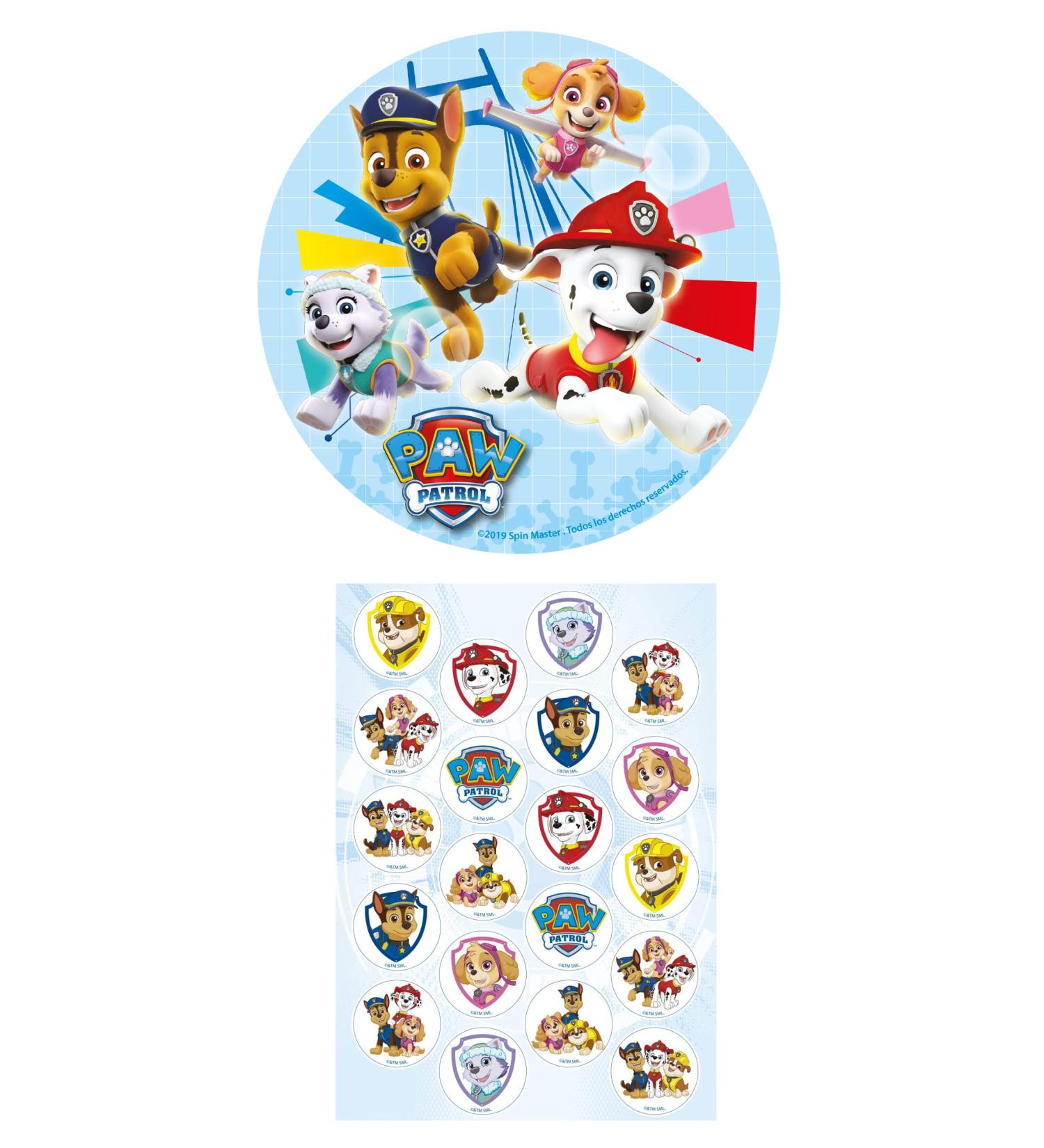 Dekozauber24 Paw Patrol Edible Cake Toppers Set - 2 Large (16cm) + 20 Mini - Perfect for Children's Birthday Decorations - Buy Online on GoSupps.com