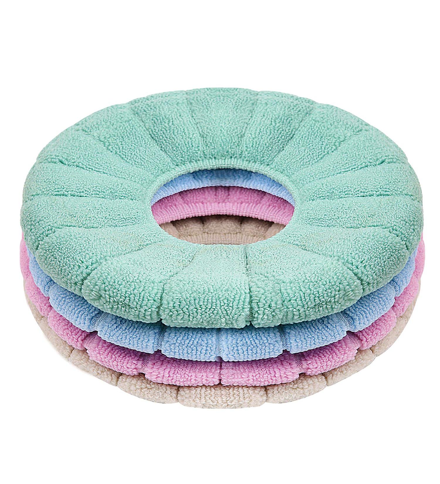 Zhi Kexin 4pcs Bathroom Soft Toilet Seat Cover Pads - Thicker, Warmer, Washable, Stretchable - Easy Installation Cushion Lid Covers in Grey, Green, Pink, Blue - Buy Online on GoSupps.com
