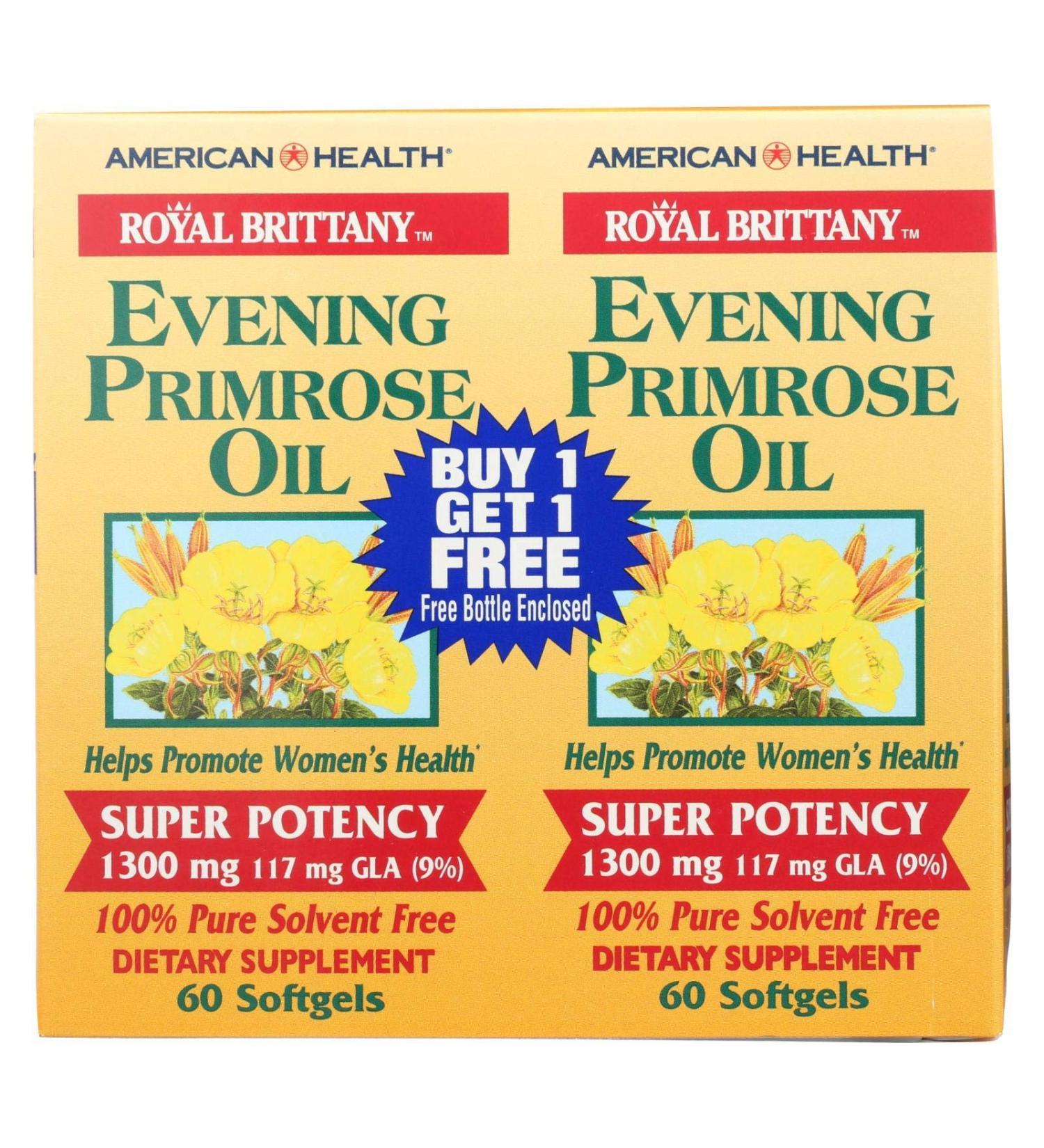 American Health Royal Brittany Evening Primrose Oil Super Potency (60+60) Twin Pack Special 120 Softgels