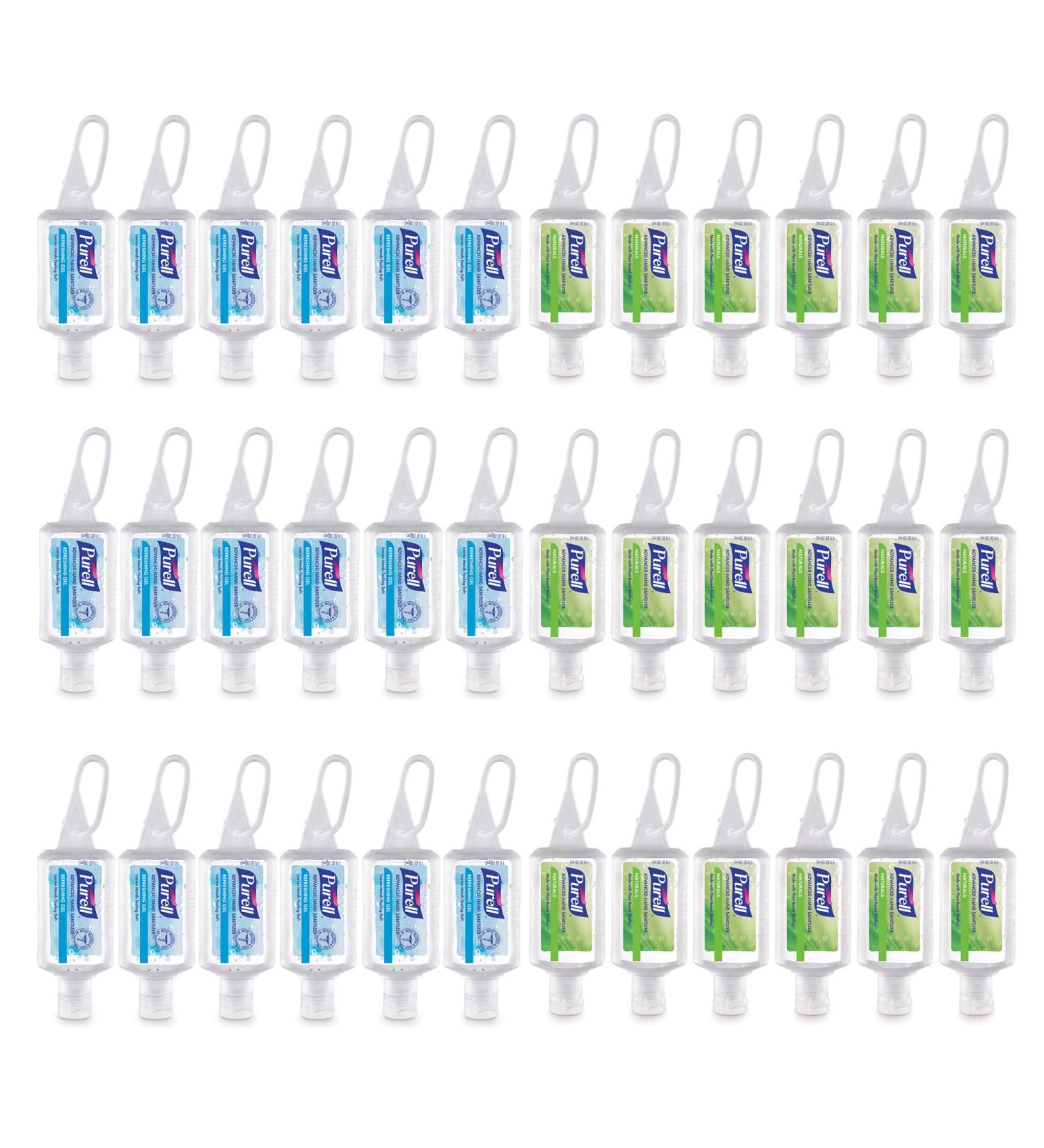 PURELL Advanced Hand Sanitizer Variety Pack - 1 fl oz Travel Size Bottles (Pack of 36) - Naturals and Refreshing Gel with Jelly WRAP Carrier - Buy Online on GoSupps.com