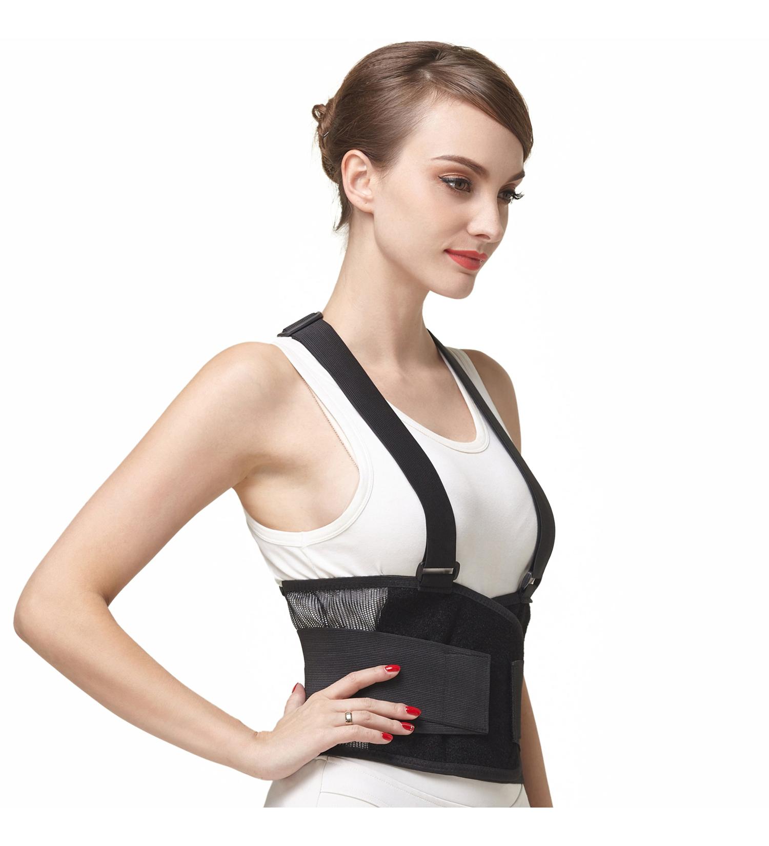 NeoTech Care Back Brace with Suspenders - Light & Breathable Lumbar Support Belt for Lower Back Pain - Size S, Black Color - Buy Online on GoSupps.com