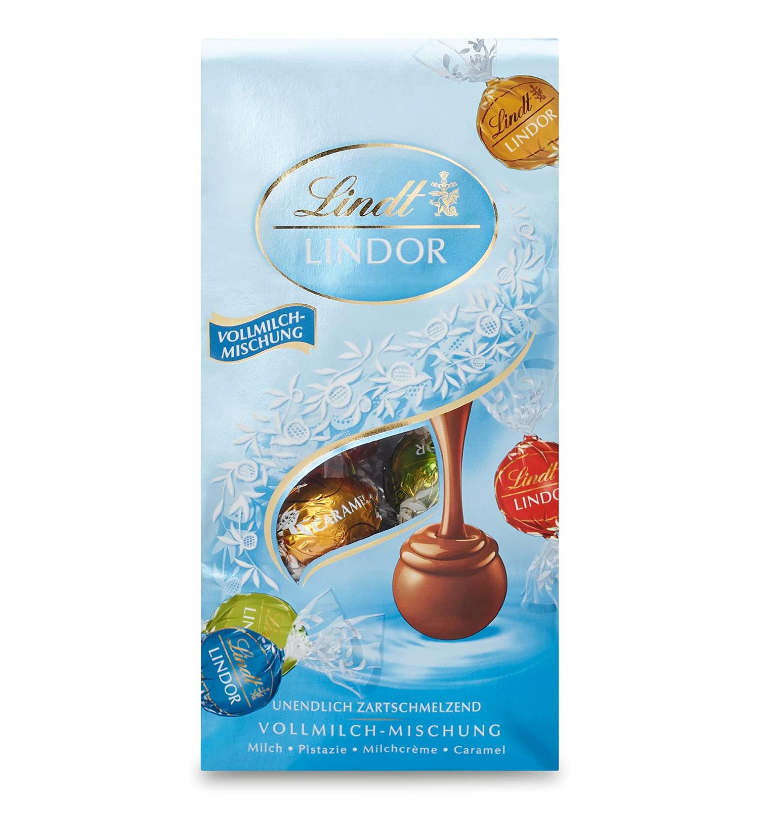 Buy Lindt Chocolate Lindor Whole Milk Mixture 137g | 10 Melting Fillings | Gourmet Praline Gift Pack - Buy Online on GoSupps.com