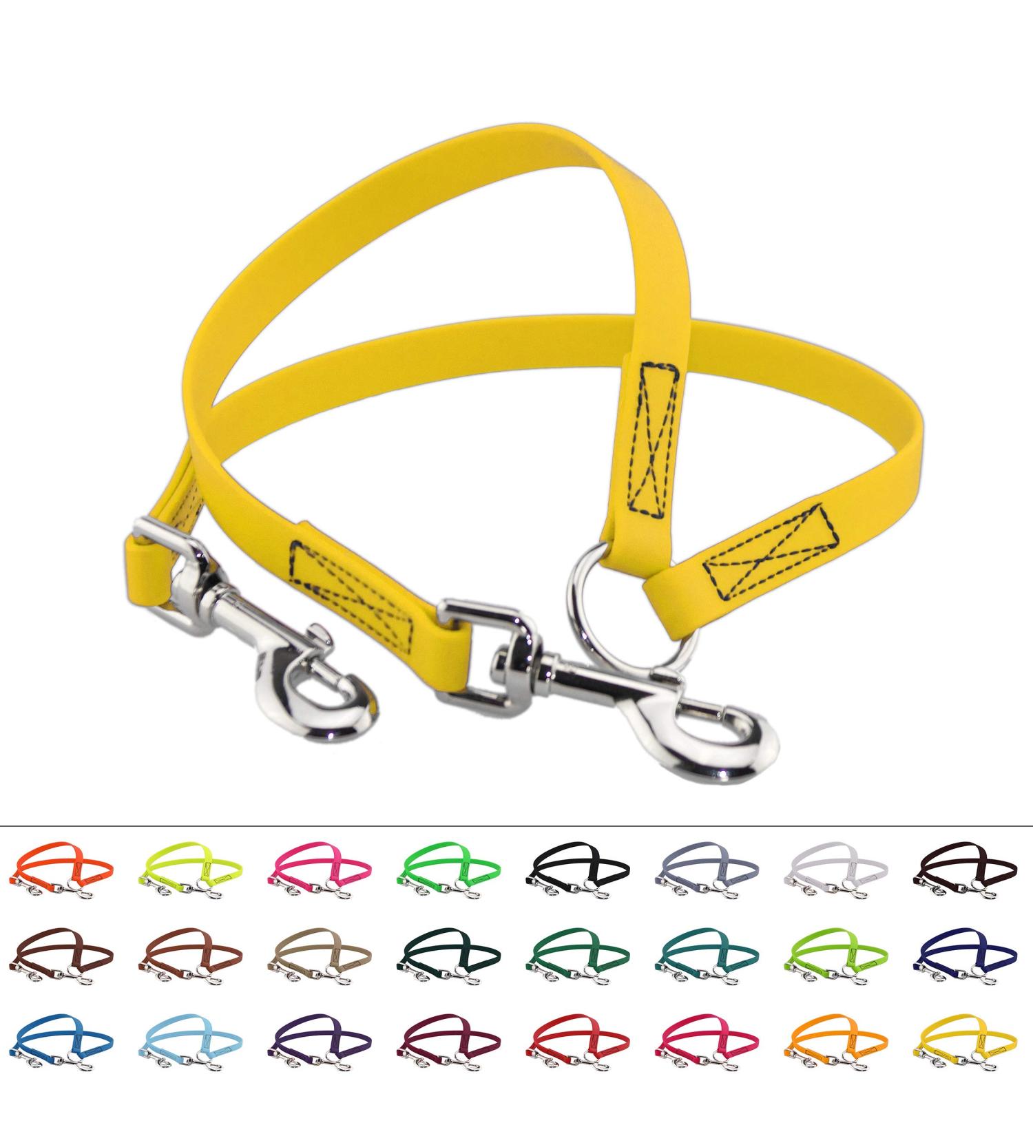 BioThane Coupling for Two Dogs - 0.5m Golden Yellow Leash | Selectable Widths | Durable & Stylish Dog Coupling - Buy Online on GoSupps.com