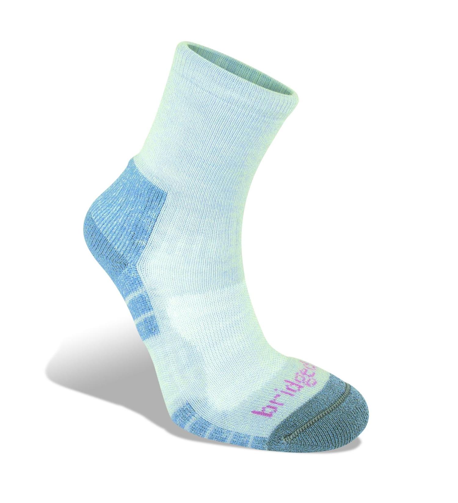 Bridgedale Women's Hike Lightweight Merino Endurance Ankle Pattern Socks L Grey/Smoke Blue