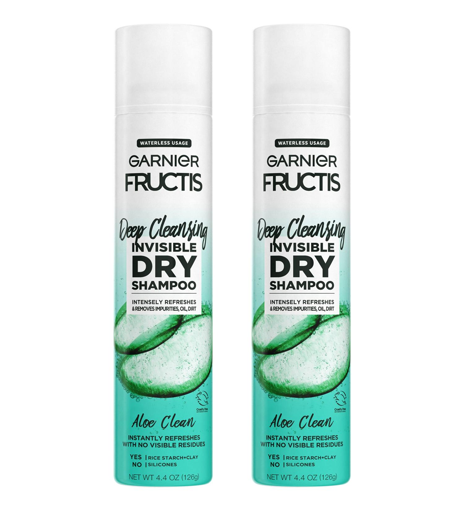 Garnier Fructis Deep Cleansing Dry Shampoo - Rice Starch & Clay Formula, No Residue - Aloe Clean, 4.4 oz (2 Count) - Buy Online on GoSupps.com