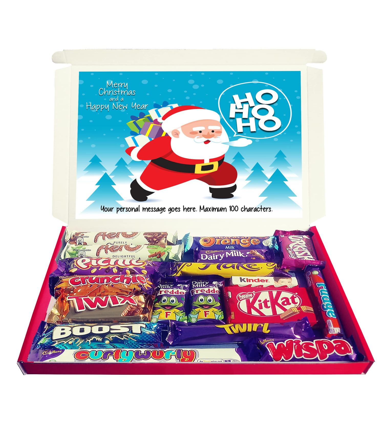 Personalised HO HO HO SANTA Large Christmas Chocolate Selection Box Gift Hamper - Buy Online on GoSupps.com