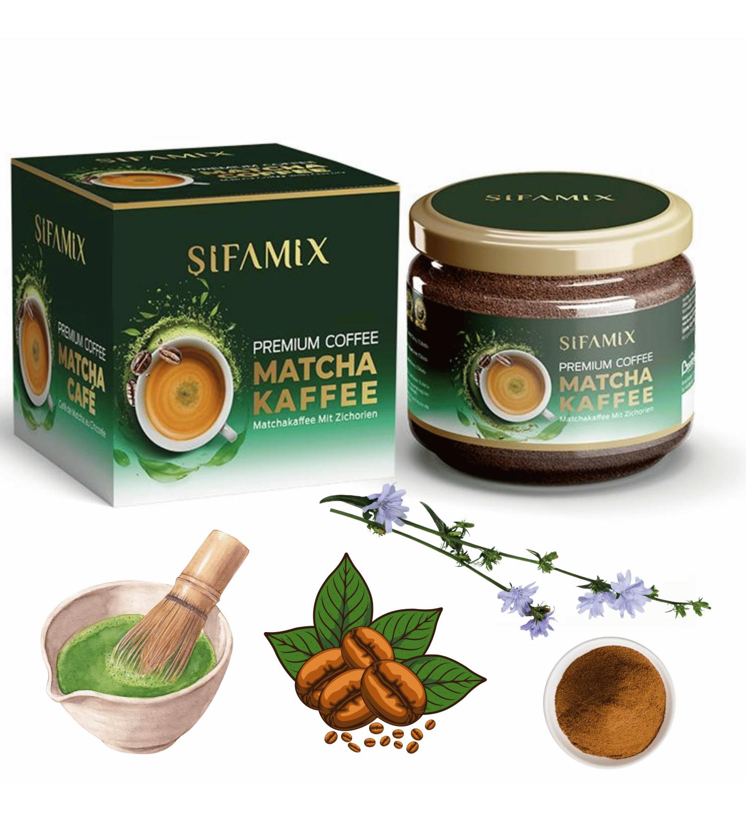  ifamix Premium Matcha (12%) Chicory (40%) & Soluble Arabica (48%) Instant Coffee | Unique Formula for Weight Management | Promotes Weight Control 100% Natural Vegan - Buy Online on GoSupps.com