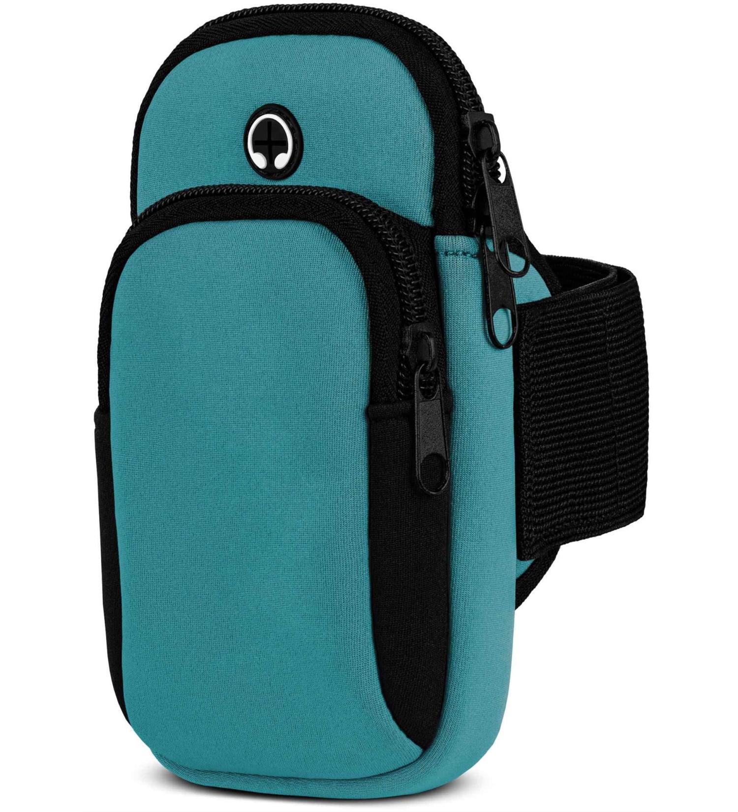 Moex Jogging Cell Phone Bag for Samsung Galaxy A53 5G | Neoprene Arm Band | Running Bracelet with 2 Compartments - Blue - Buy Online on GoSupps.com