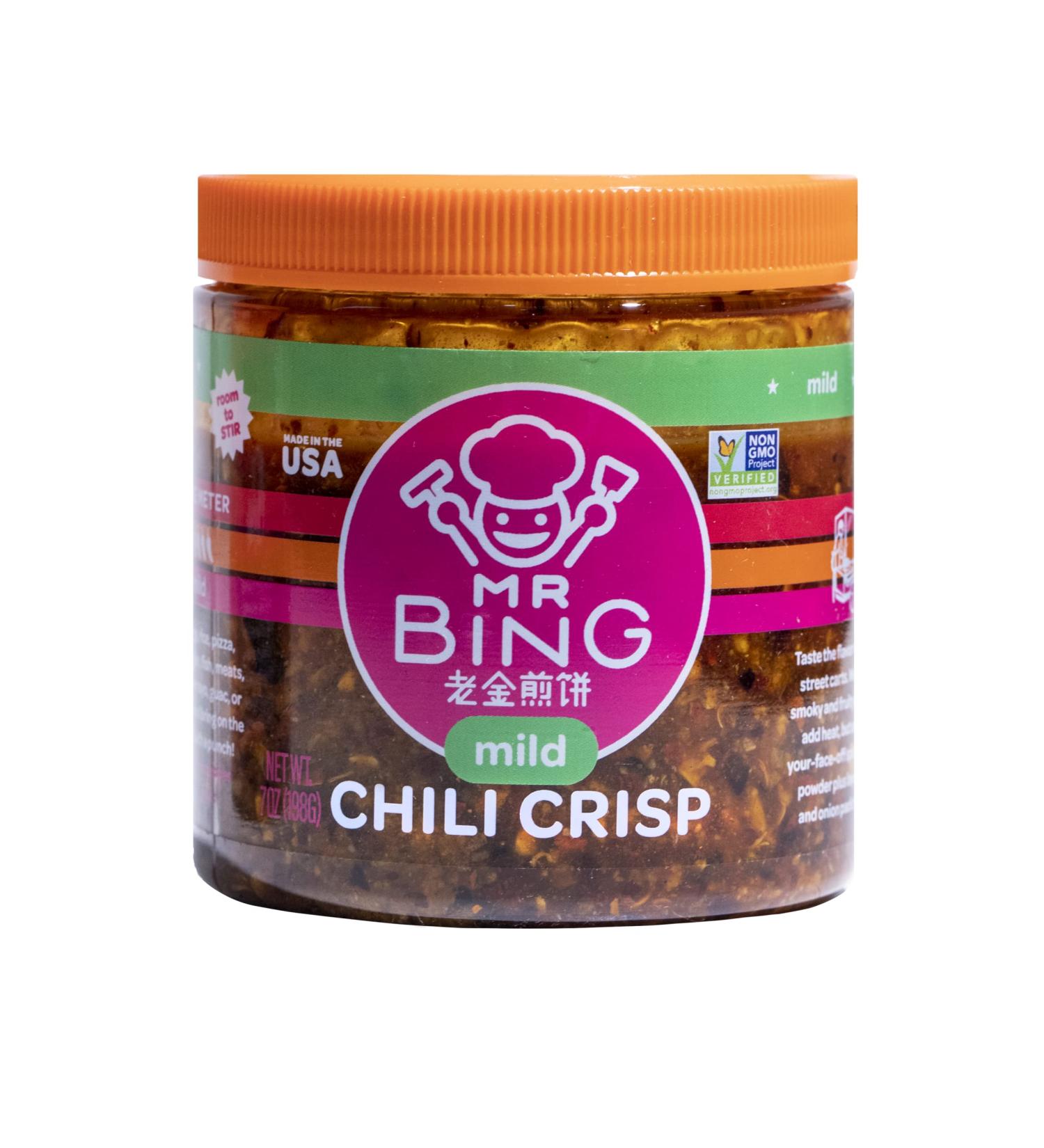 Mr Bing Mild Chili Crisp | Flavorful & Crunchy Chili Oil | Made in USA | Gluten-Free & Vegan | Non-GMO | 7 oz - Buy Online on GoSupps.com