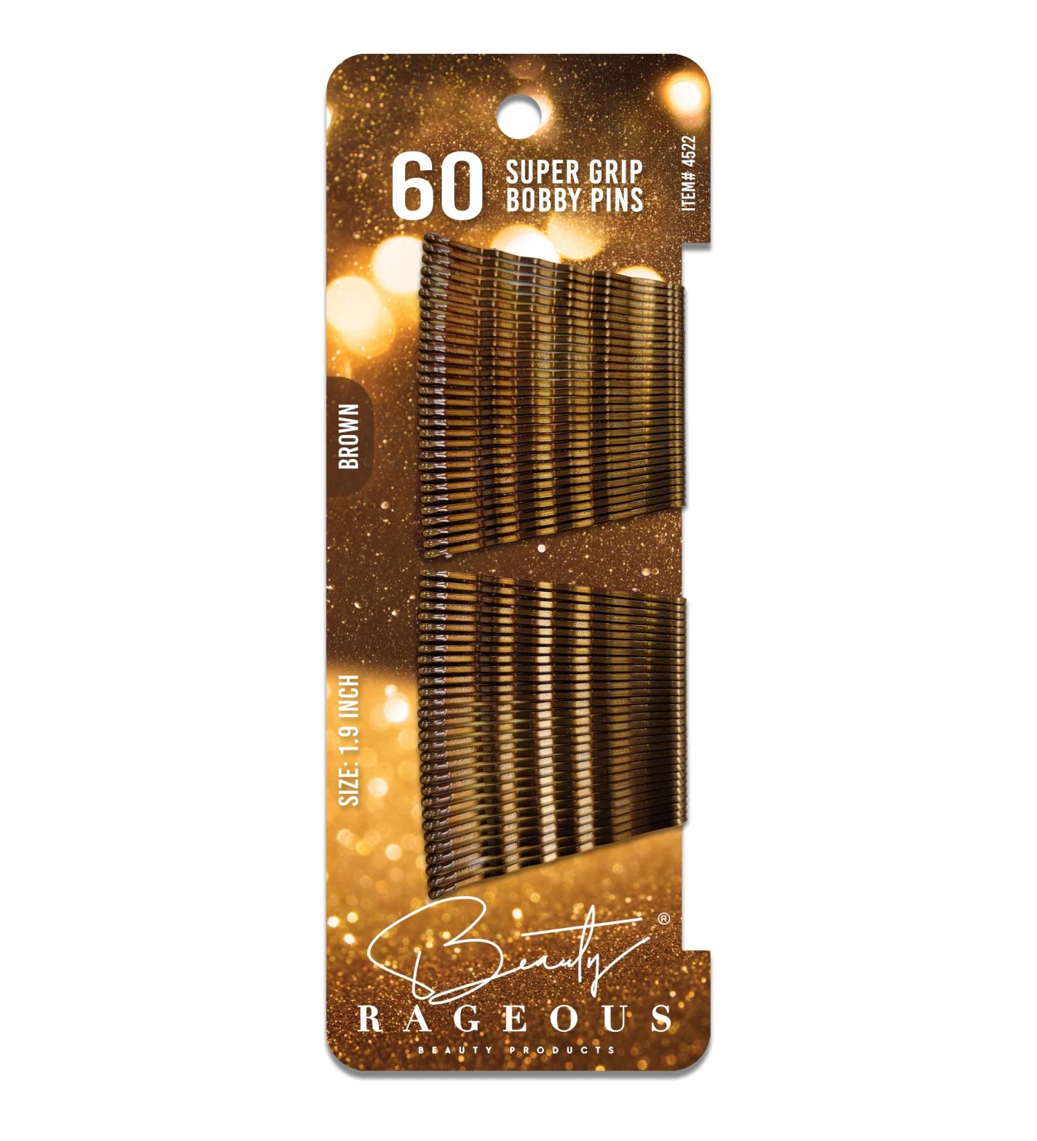 Brown Super Grip Bobby Pins - 60 Count - Buy Online on GoSupps.com