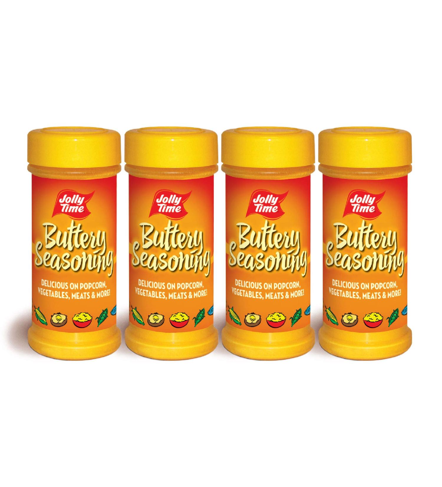 Jolly Time Popcorn Seasoning Salt Movie Theater Butter Powder Shaker 6 oz (Pack of 4) - Perfect for Concession & Cooking - Buy Online on GoSupps.com