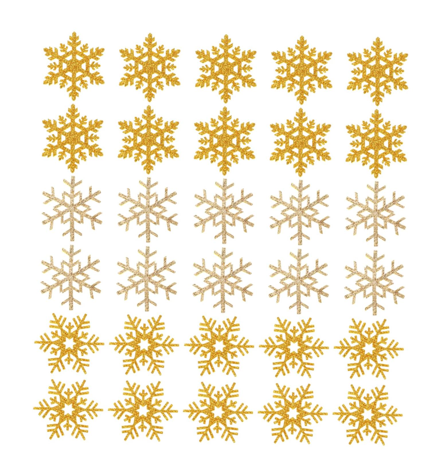 PRETYZOOM 30pcs Cloth Patches Materials DIY Accessories Christmas Ornaments Ornament Glitter Snowflake Golden 4.3X3.8CM - Buy Online on GoSupps.com