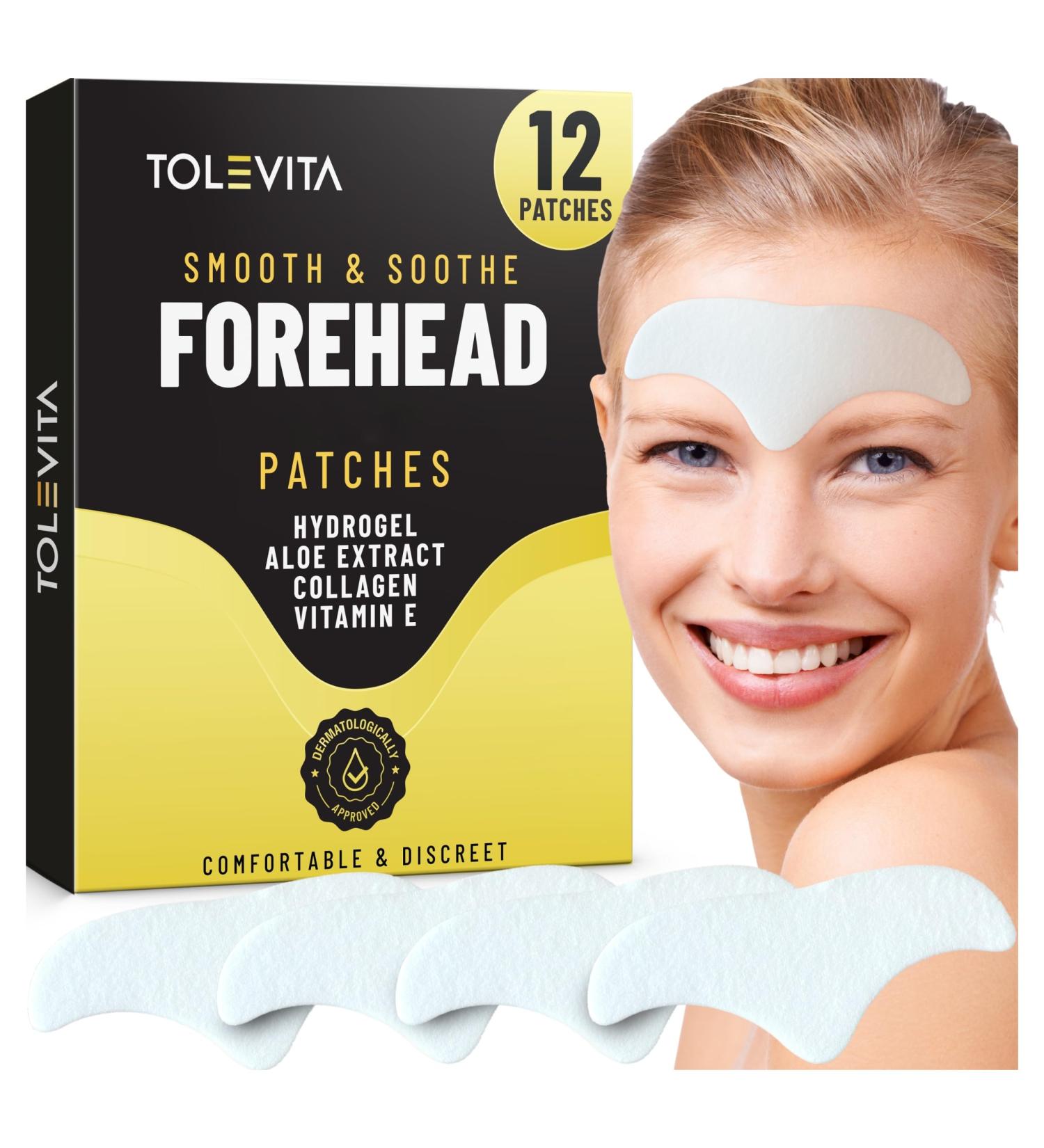 Forehead Wrinkle Patches - Anti-Wrinkle Hydrogel Patches for Smoothing Fine Lines | Collagen & Aloe Extract | 12 Pcs for All Skin Types - Buy Online on GoSupps.com