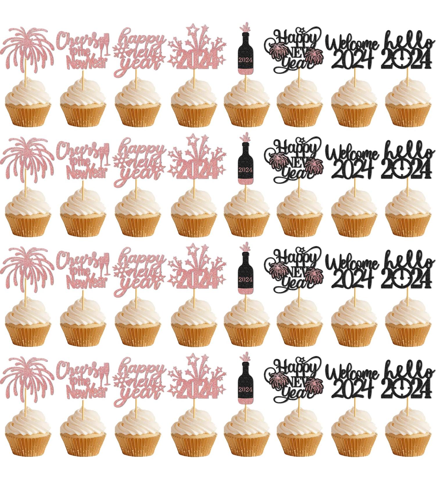 24Pcs Hello 2023 Cupcake Topper Grocery & Gourmet Food Pantry Staples Cooking & Baking Frosting Icing & Decorations Cupcake Toppers - Buy Online on GoSupps.com