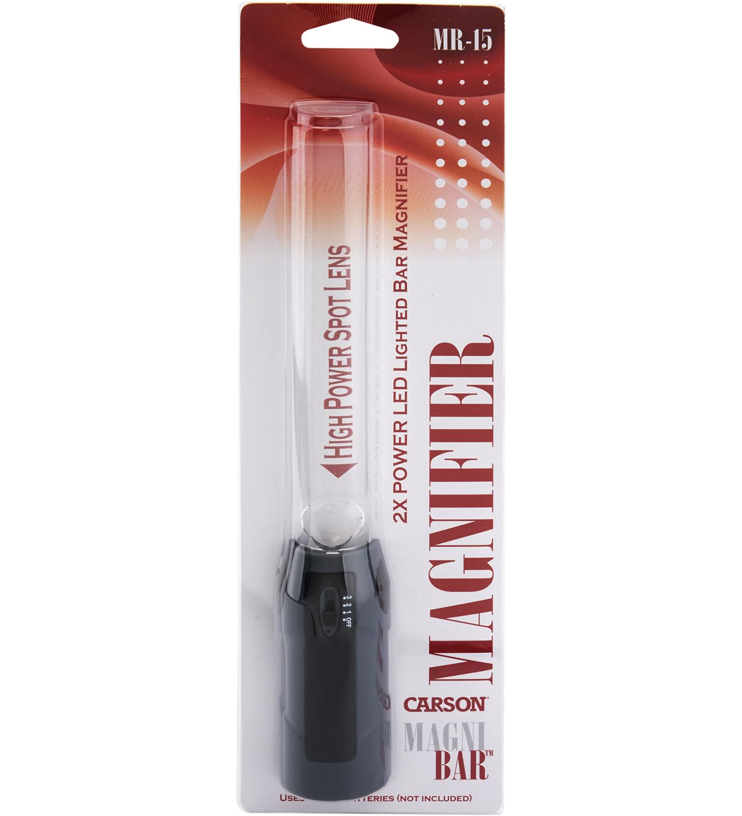 Carson MR-15 MagniBar LED Lighted 2x Bar Magnifier with Powerful Spot Lens Grey MagniBar (MR-15) - Buy Online on GoSupps.com