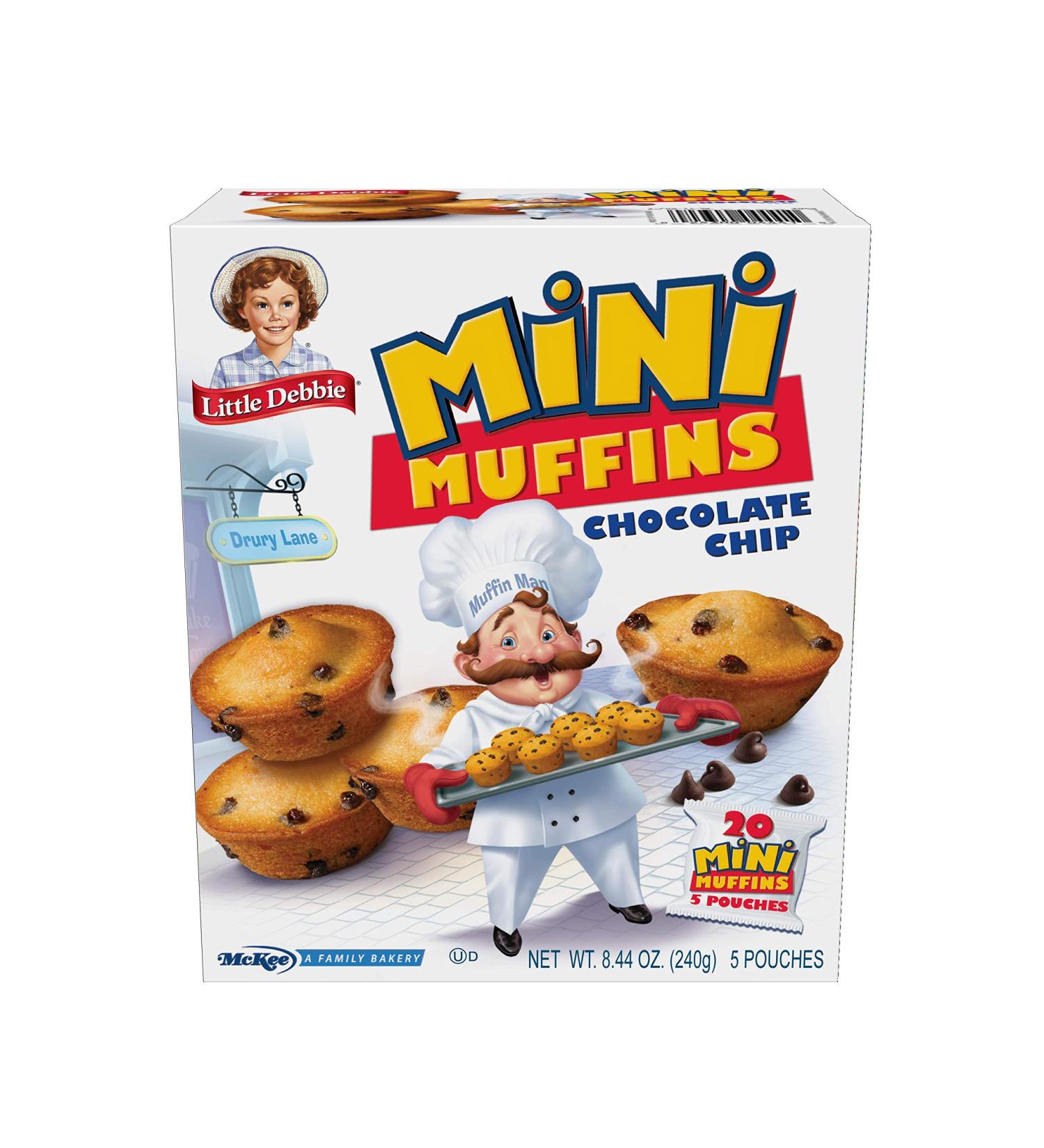 Little Debbie Chocolate Chip Mini Muffins - 20 Mini Muffins in 5 Pouches - Buy Online on GoSupps.com