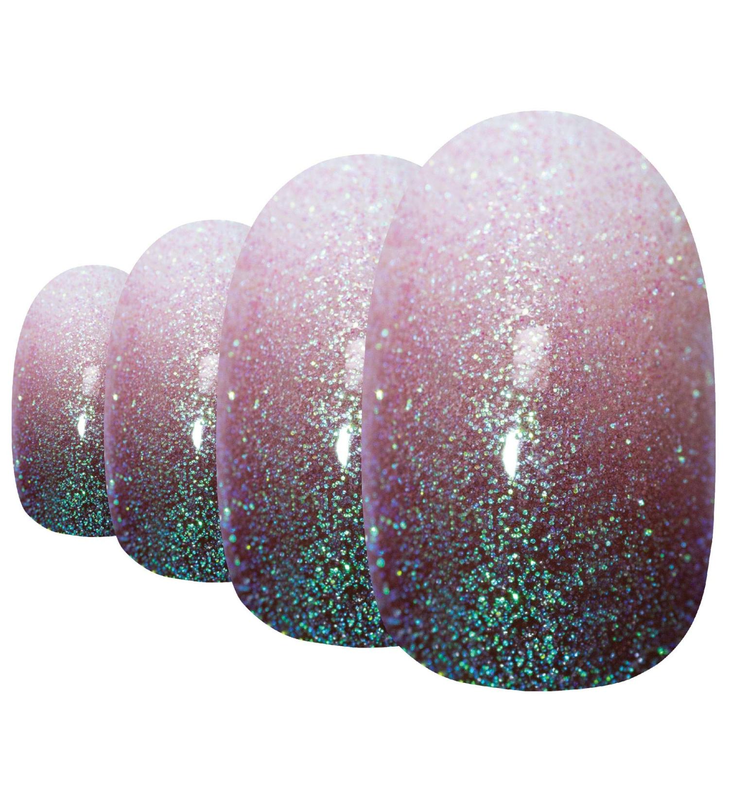 Shop Bling Art Red Brown Gel Ombre False Nails - 24 Premium Oval Artificial Nails with Glue - Perfect for Stunning Nail Art - Buy Online on GoSupps.com