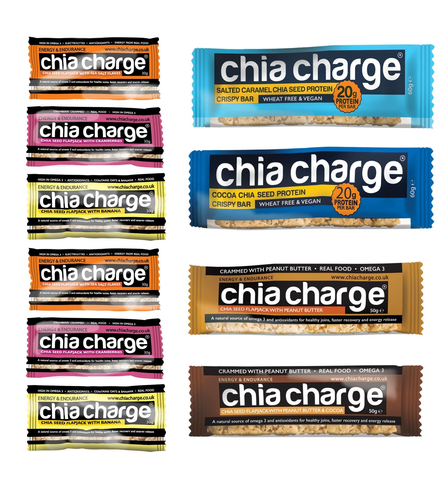 CHIA CHARGE Energy & Vegan Protein Bars - Healthy Snack Bar - Best Energy Bars - Healthy Snack Bar - Yorkshire Bakery- 10 of The Best Energy Bars & Protein Bars (Vegetarian)