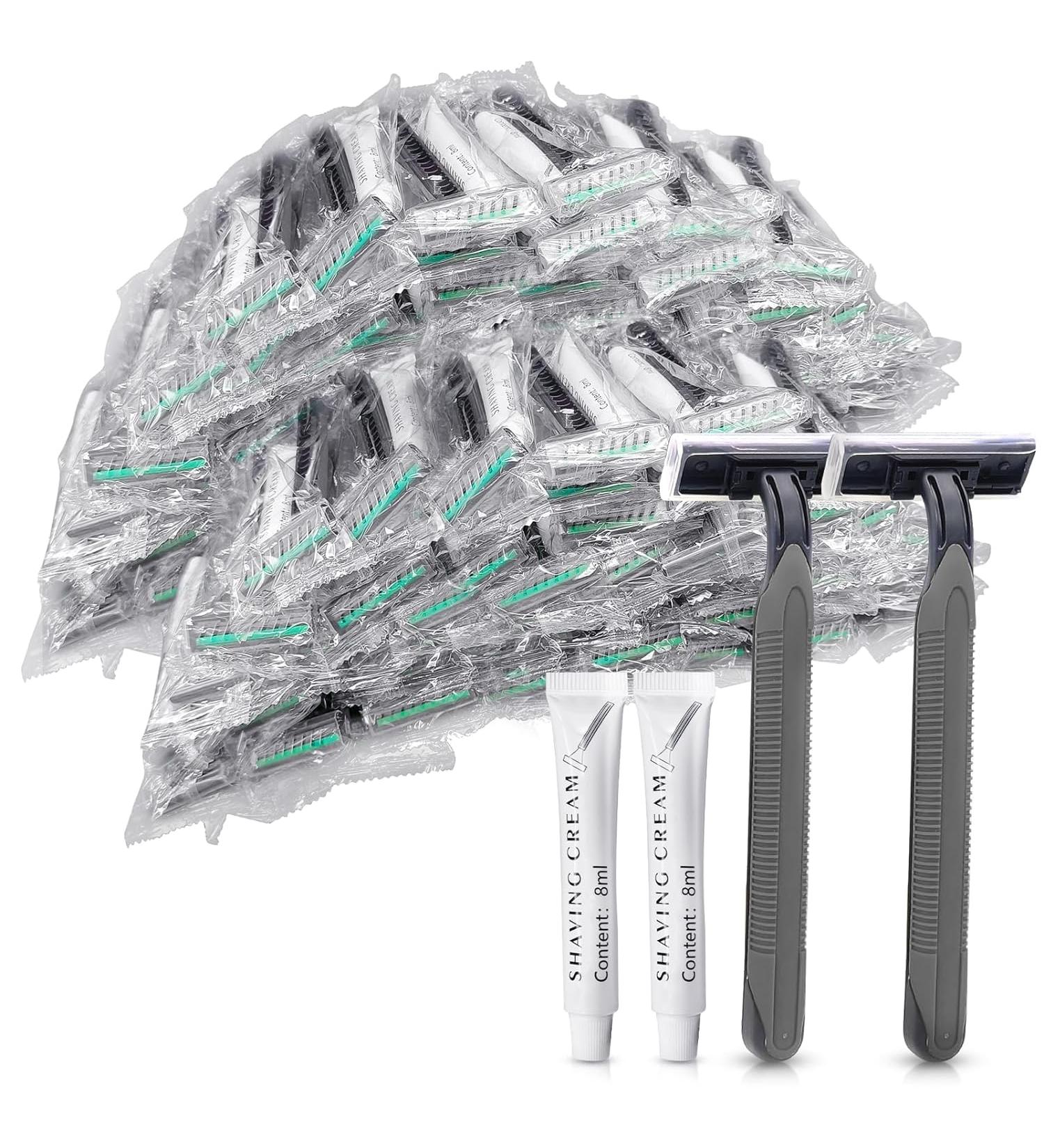 200 Pack Kheoxusa Twin Blade Disposable Razors - Individually Wrapped for Men & Women | Perfect for Travel Hotels Airbnb & More - Buy Online on GoSupps.com