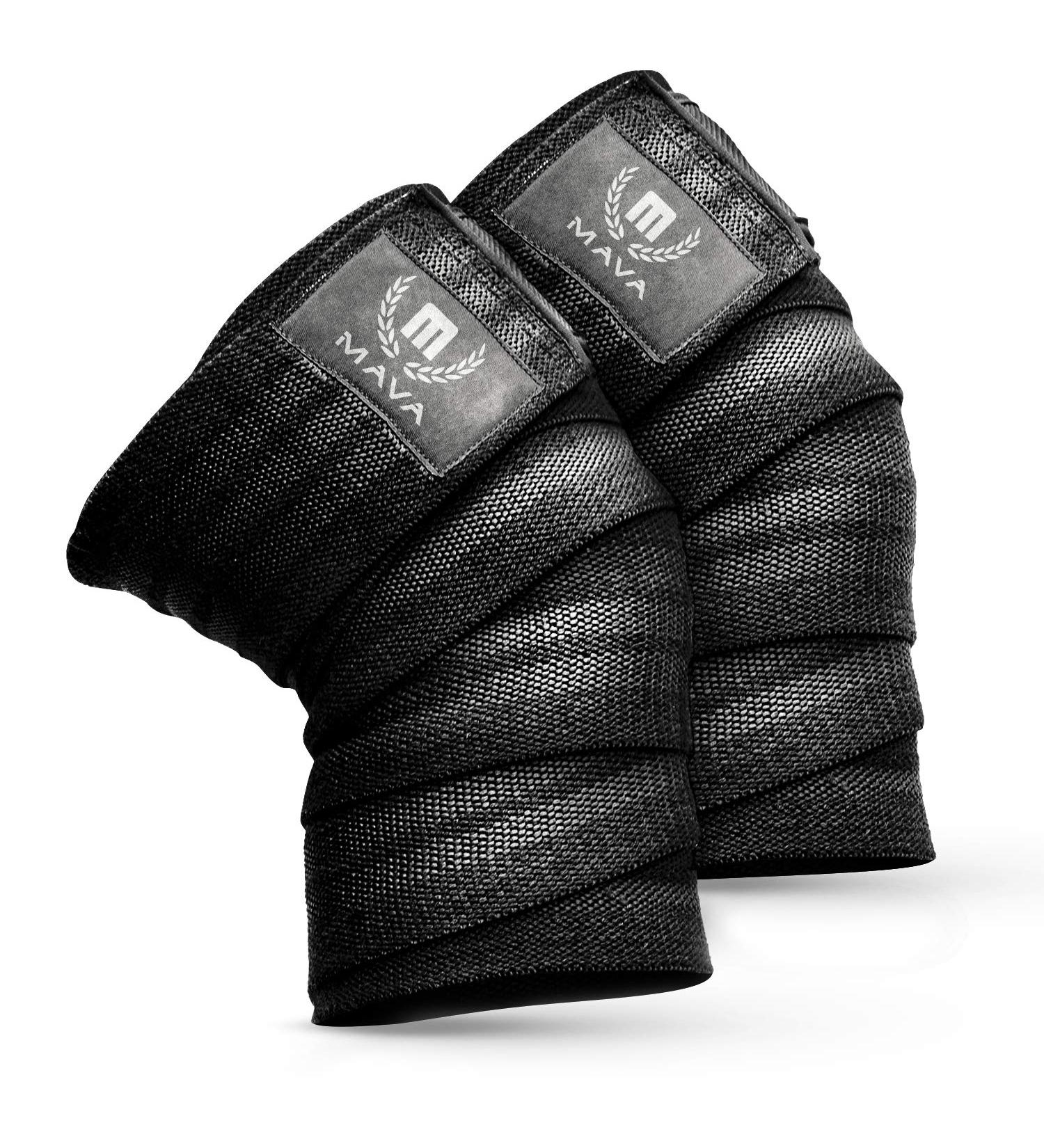 Mava Sports Knee Wraps - Compression & Elastic Support for Cross Training WODs - Black - Buy Online on GoSupps.com