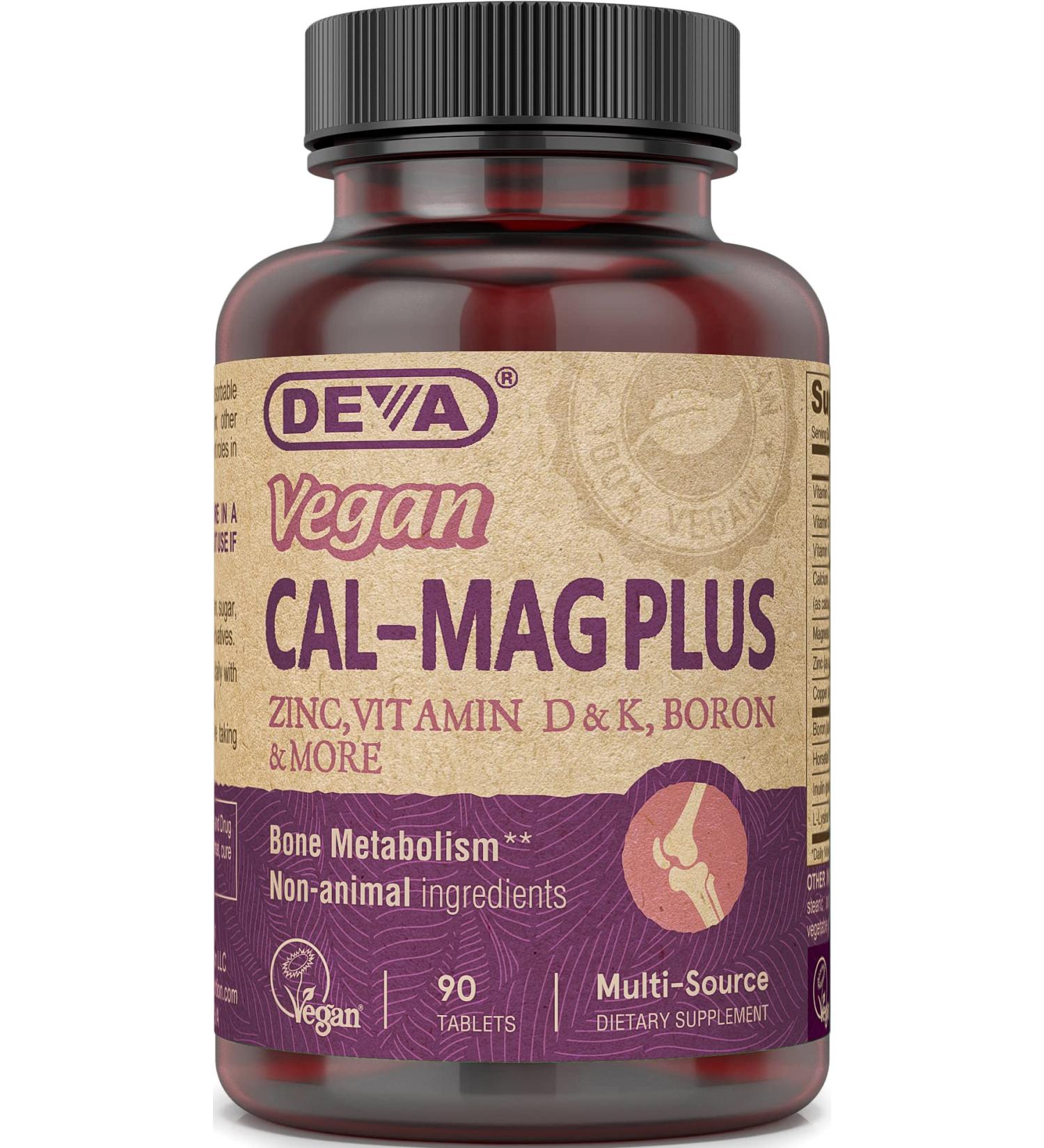 Deva Vegan Cal-Mag Plus Tablets - 90 Count - Buy Online on GoSupps.com
