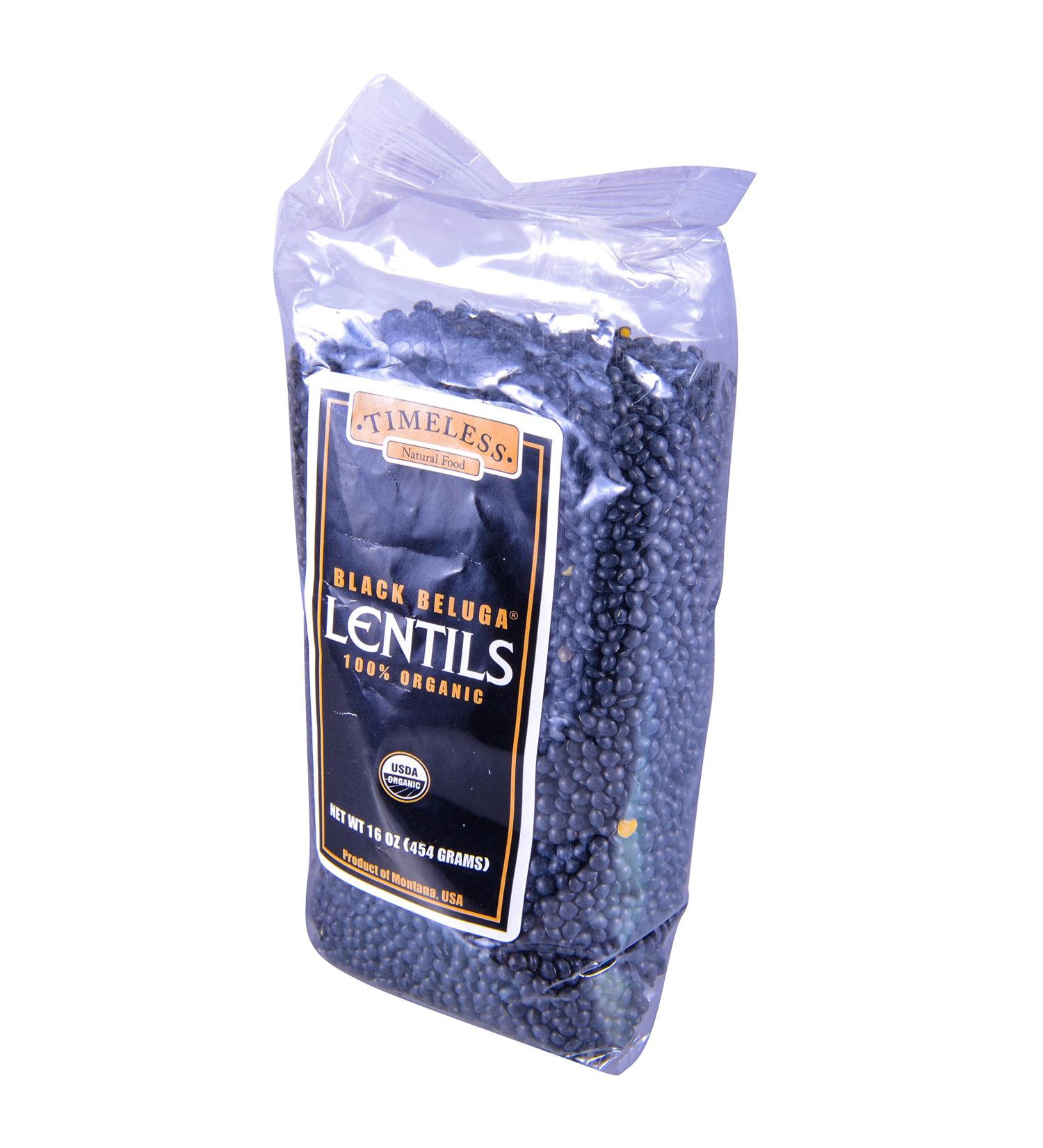TIMELESS Organic Black Beluga Lentils 16 OZ - Premium Quality, Non-GMO, Rich in Protein - Buy Online on GoSupps.com