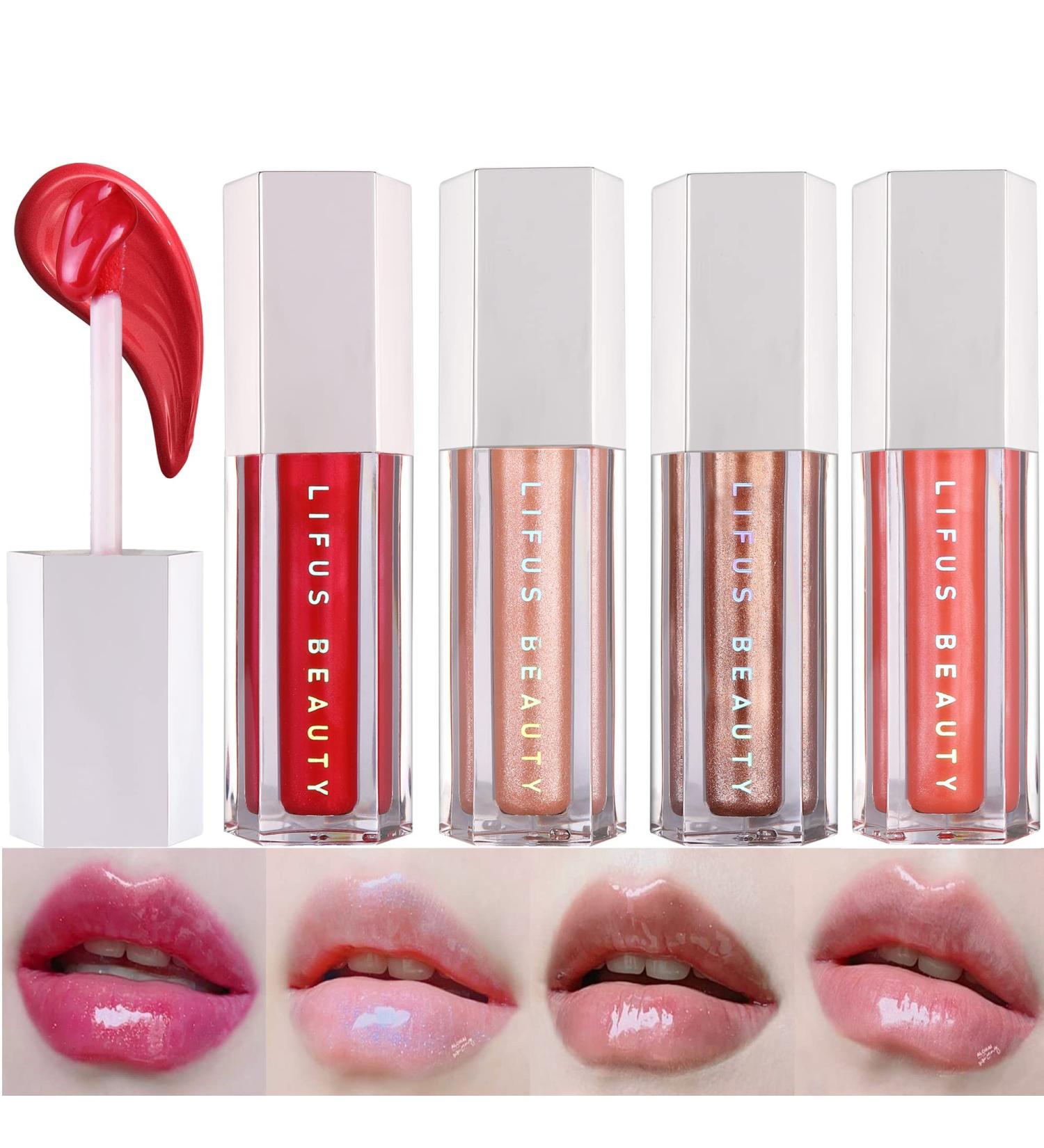 Lip Gloss & Hydrating Lip Oil Tinted Set - Long Lasting Non-Sticky High Shine for Plumper Lips | Moisturizing Lip Care for Dry Lips - Buy Online on GoSupps.com
