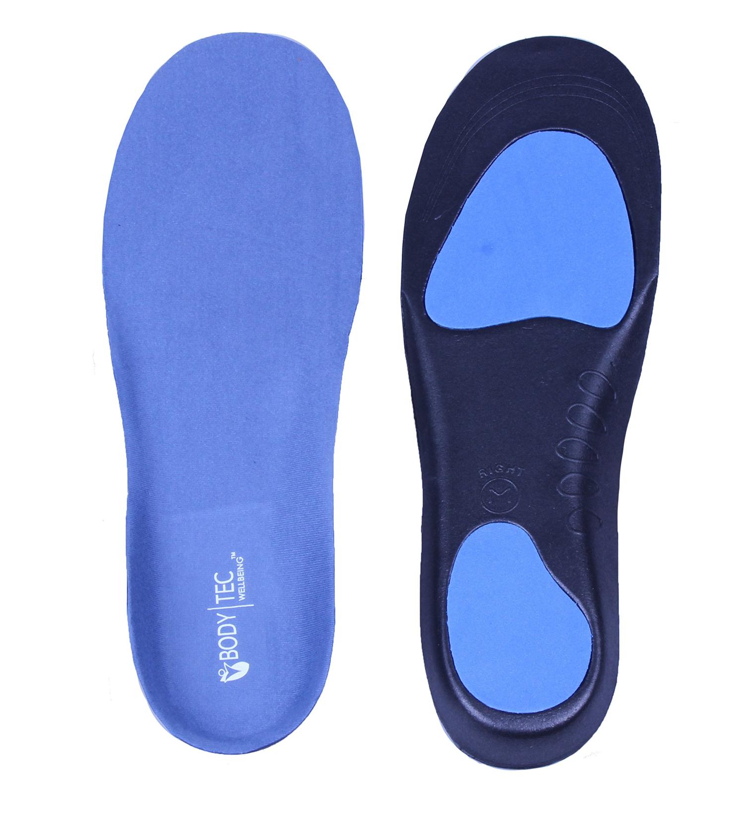 Bodytec Wellbeing Full Length Orthotic insoles with great arch support and Poron Heel Cushioning Plantar fasciitis 39/41 EU