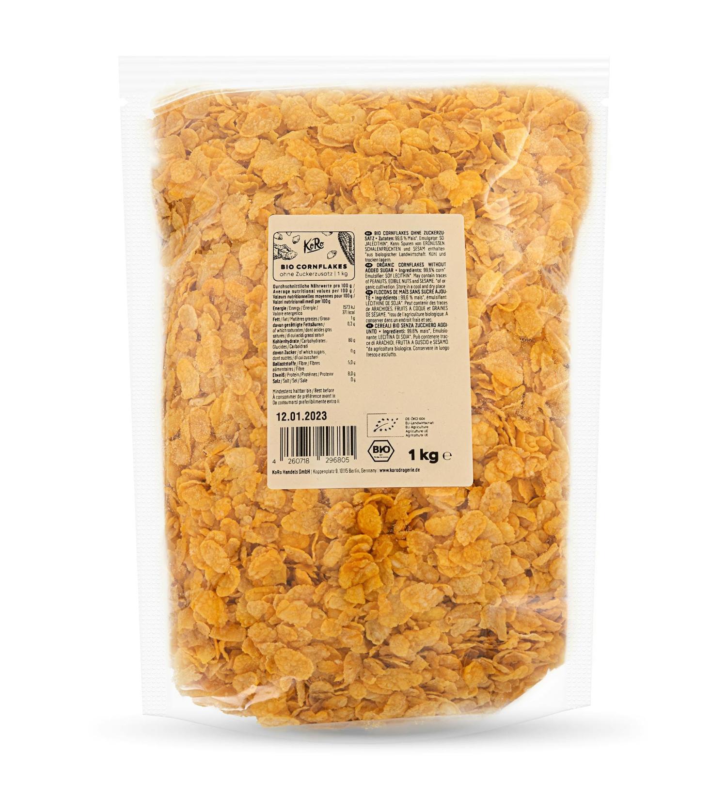 KoRo - Organic Cornflakes without added sugars 1 kg - Buy Online on GoSupps.com
