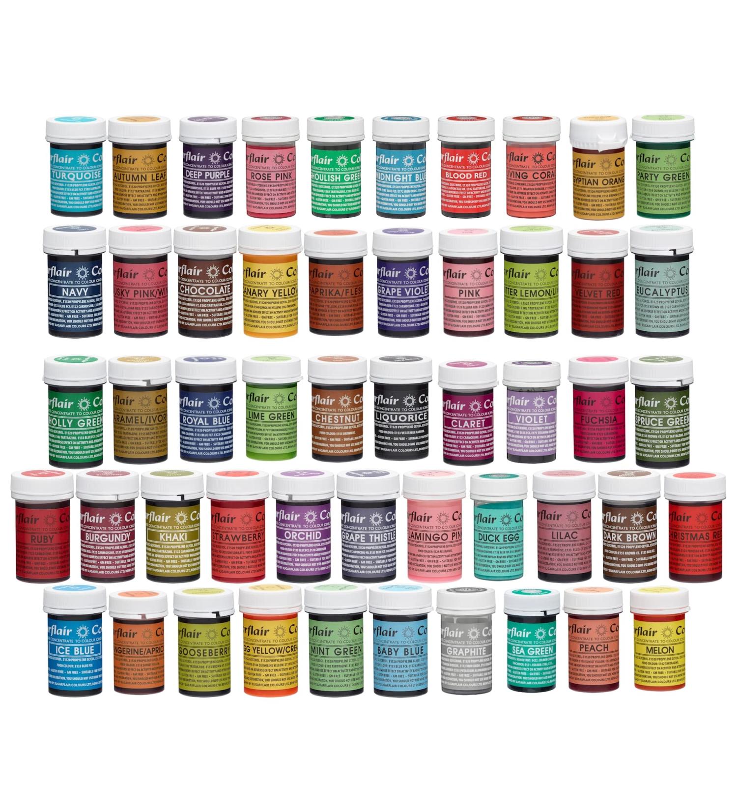 Sugarflair Spectral & Pastel Food Colouring Paste Highly Concentrated for Use with Sugar Pastes Buttercream Royal Icing or Cake Mix - Pick any 2 Colours