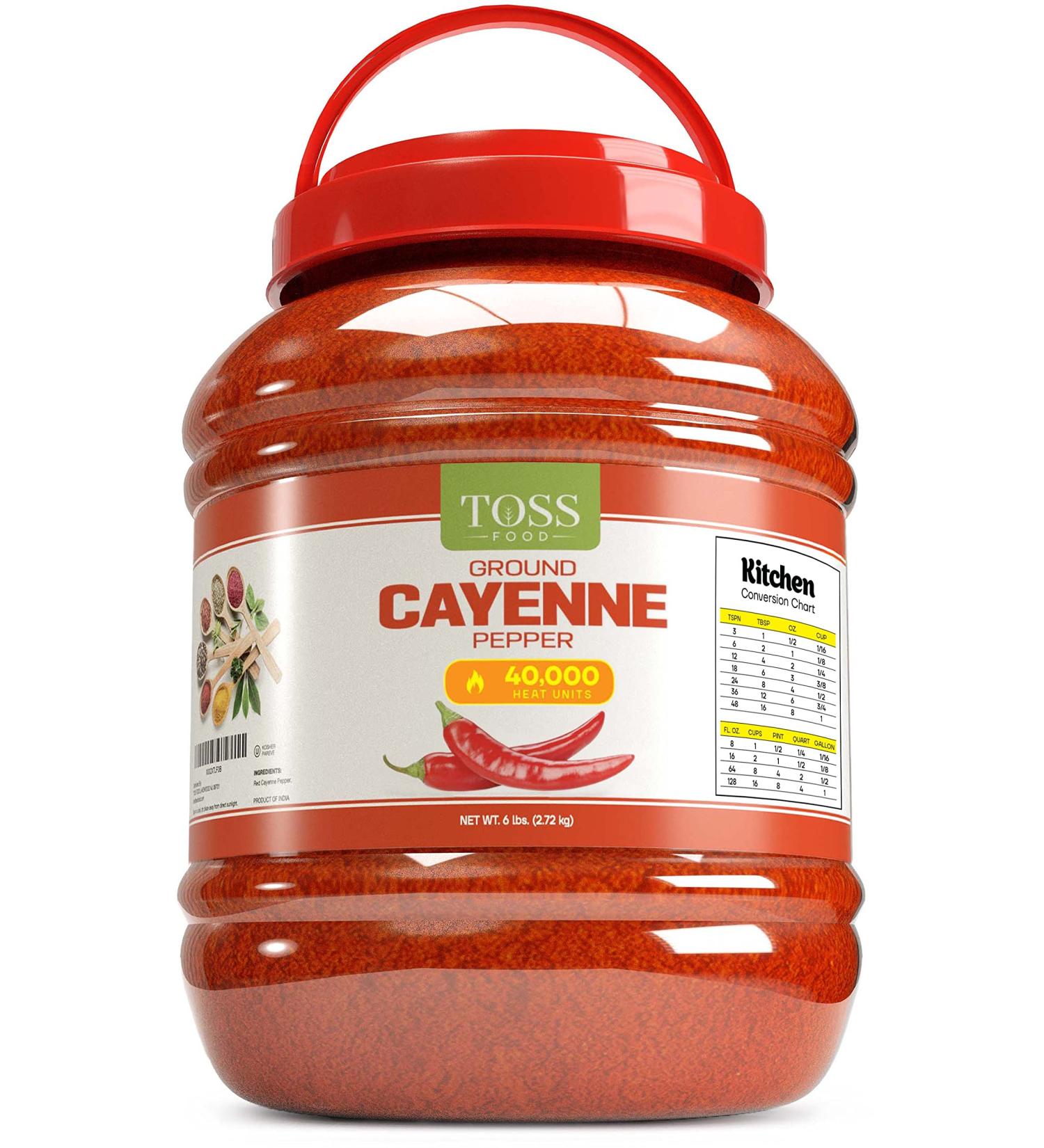 TOSS Hot Red Cayenne Pepper 40000 Heat Units - 6 LB Bulk - Premium Quality Spices - Buy Online on GoSupps.com