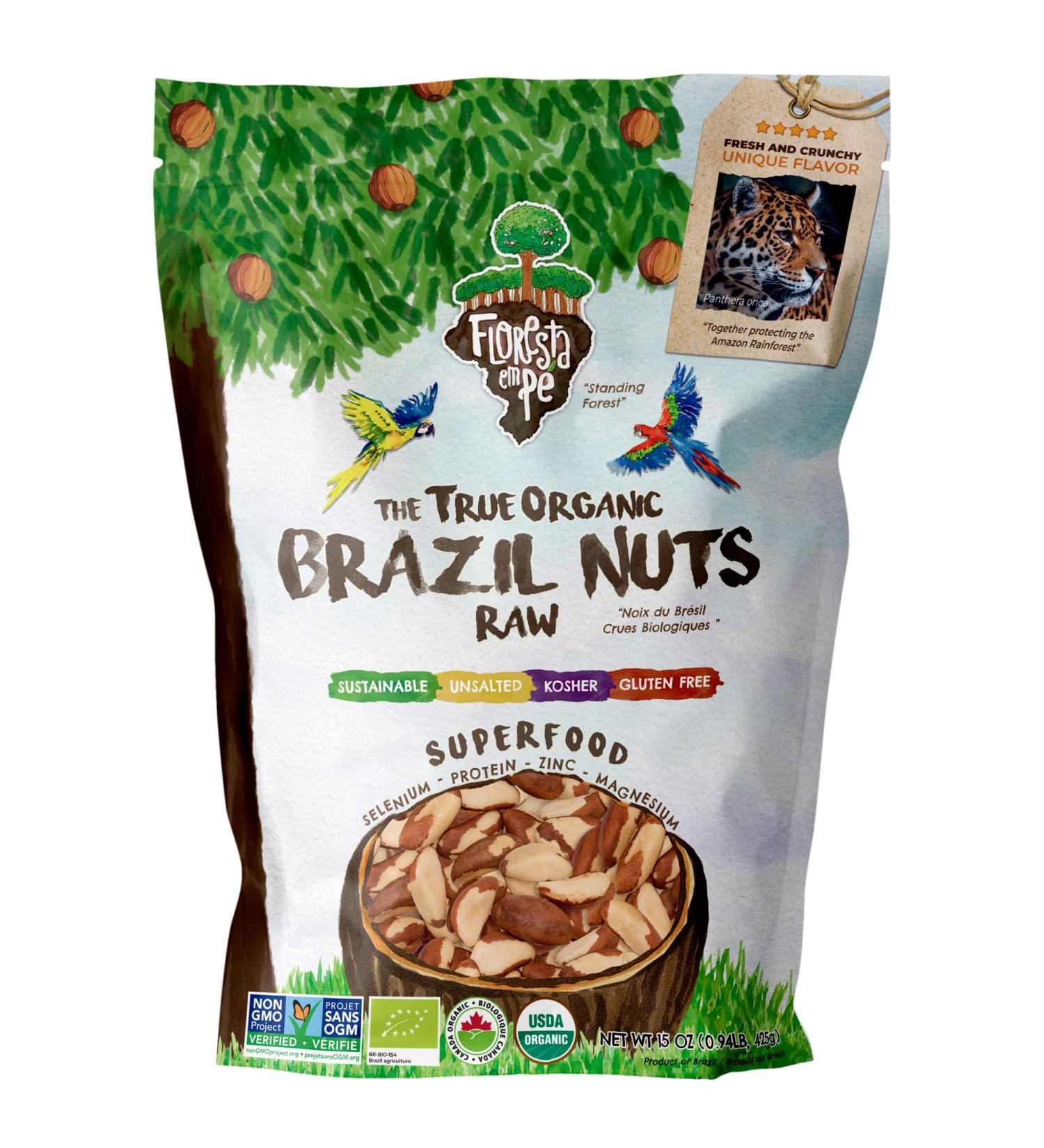 Organic Premium Brazil Nuts (15oz) Raw & Unsalted - Certified Organic, Fresh, Vegan, Gluten Free | Non-GMO, Kosher | Sustainably Harvested - Keto & Paleo Friendly - Pack of 1 - Buy Online on GoSupps.com