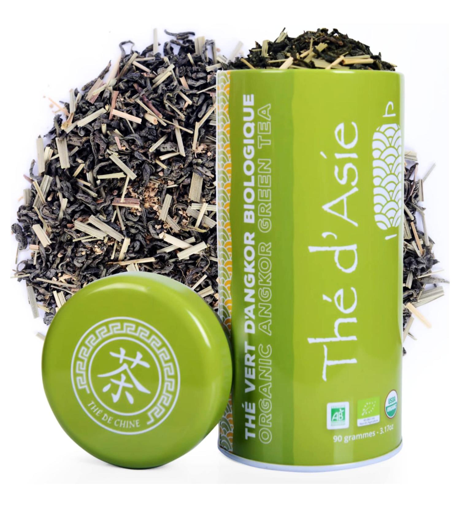  Khla Loose leaf Angkor green tea with ginger and lemongrass - 90g metal tin - Cambodian aromas - Certified organic - Asian tea by KHLA - Buy Online on GoSupps.com