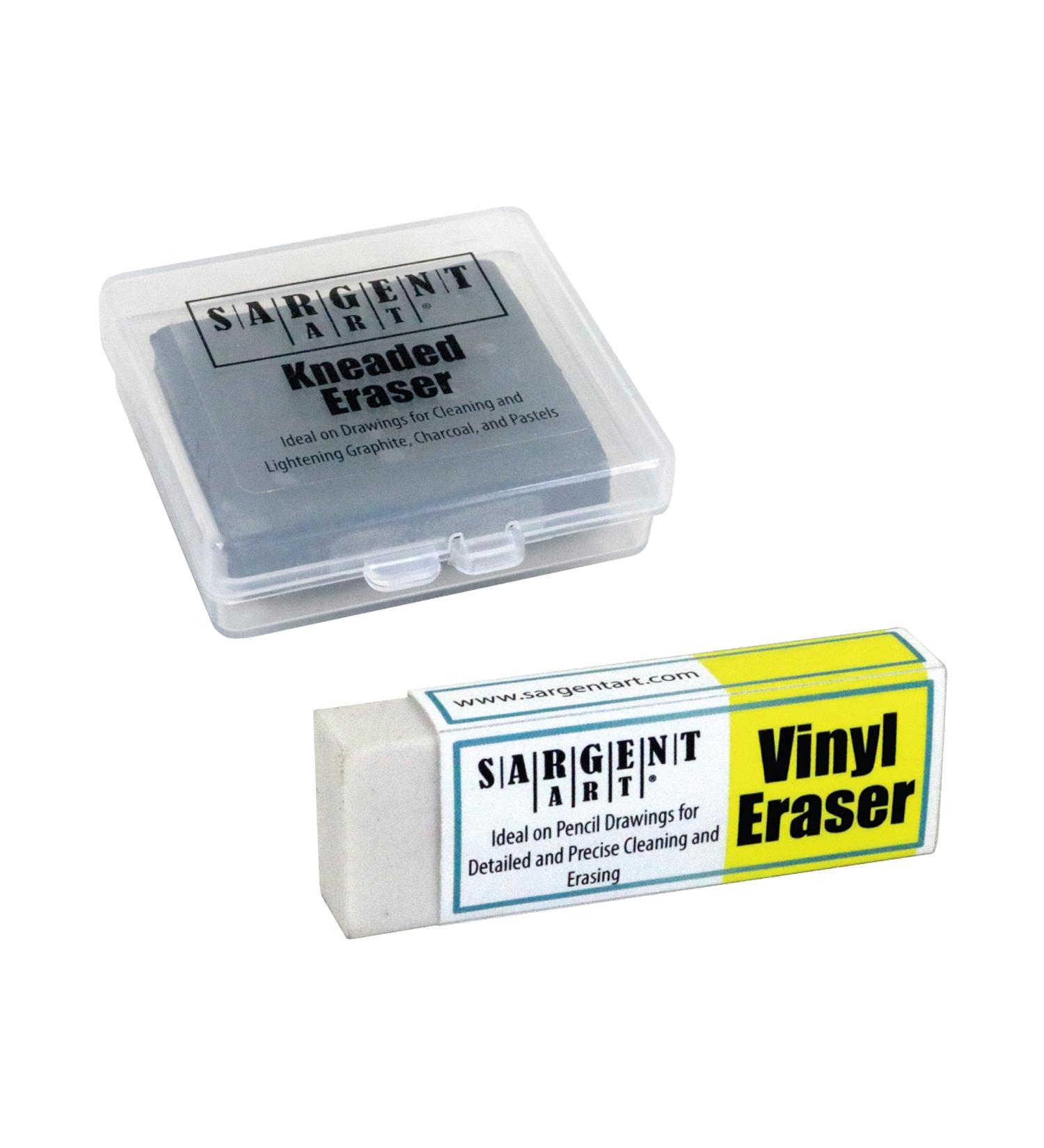 Sargent Art 36-0009 Set Kneaded Eraser & Vinyl Eraser (2 Pack) White