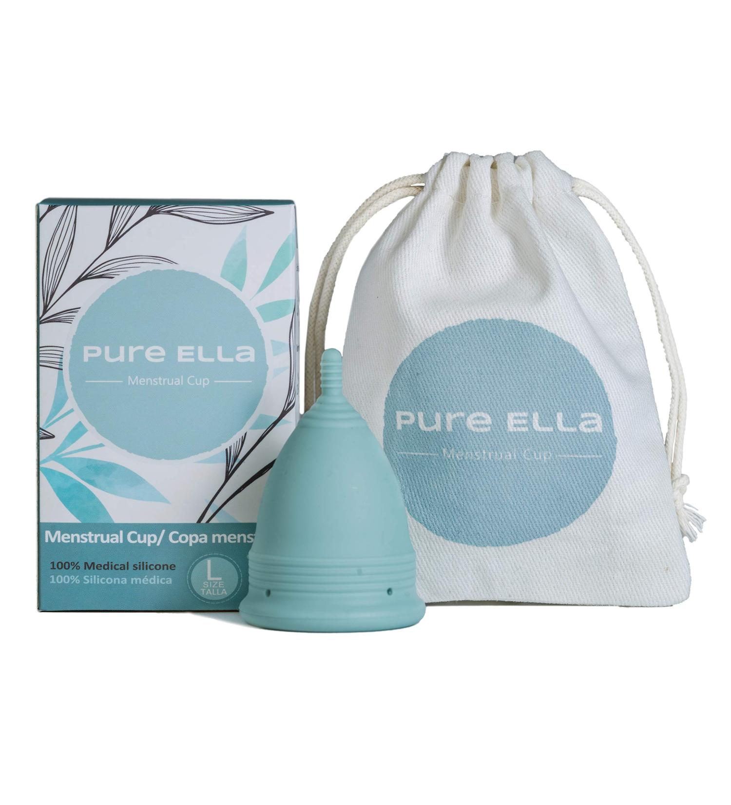 Pure Ella Menstrual Cup - BPA-Free Silicone Period Cup for Up to 12 Hours - Eco-Friendly & Hypoallergenic - Sizes XS S L Available - 1 Pack - Buy Online on GoSupps.com