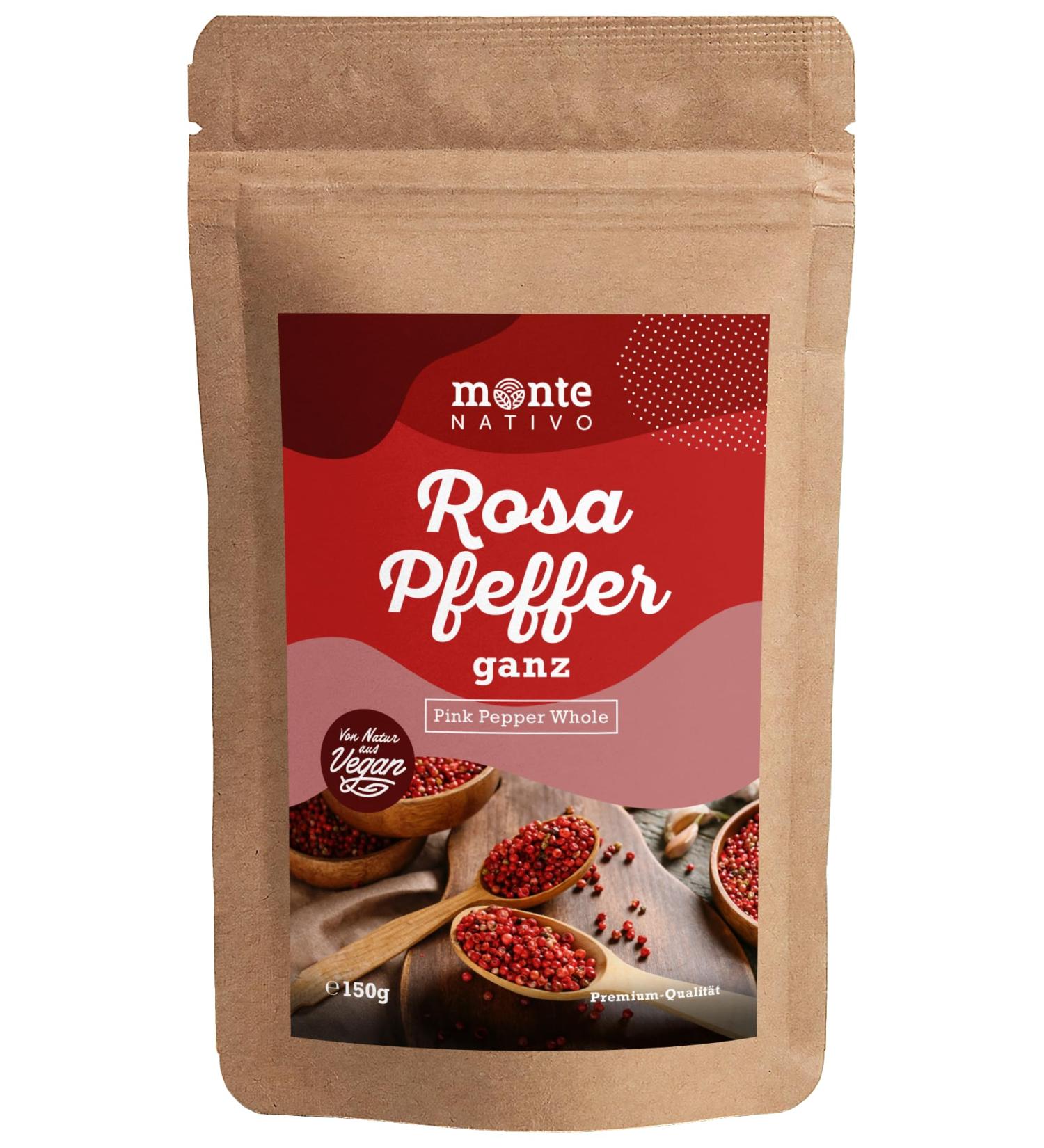 Buy 100% Natural Pink Pepper Monte Nativo (150g) - Ideal for Cooking & Perfect for Pepper Mills - Gourmet Pink Pepper Berries - Buy Online on GoSupps.com