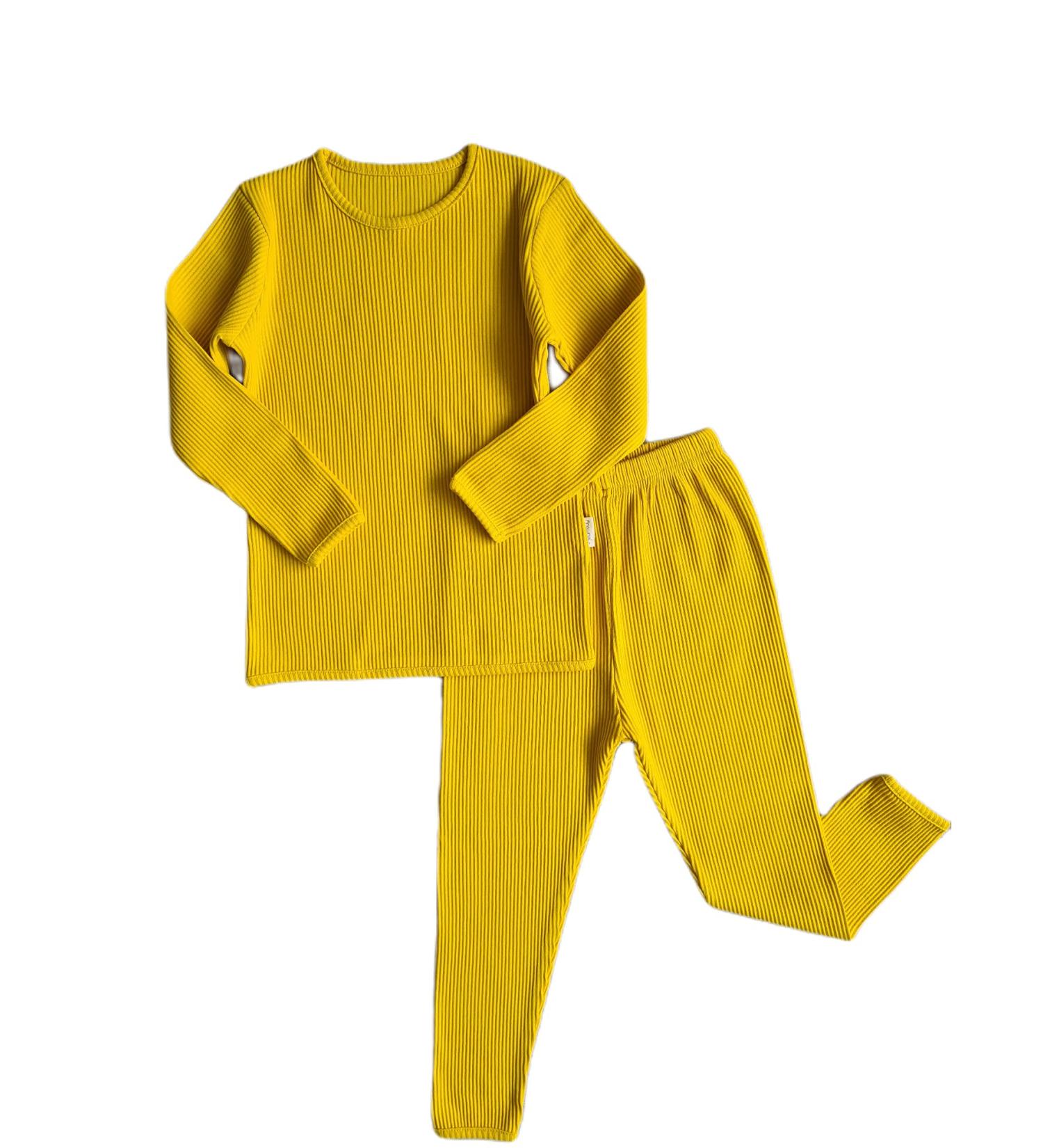 20 Colours Ribbed Pyjama for Boys and Girls | Unisex Baby & Adult Loungewear | Mustard Pyjamas 1-2 Years - Buy Online on GoSupps.com