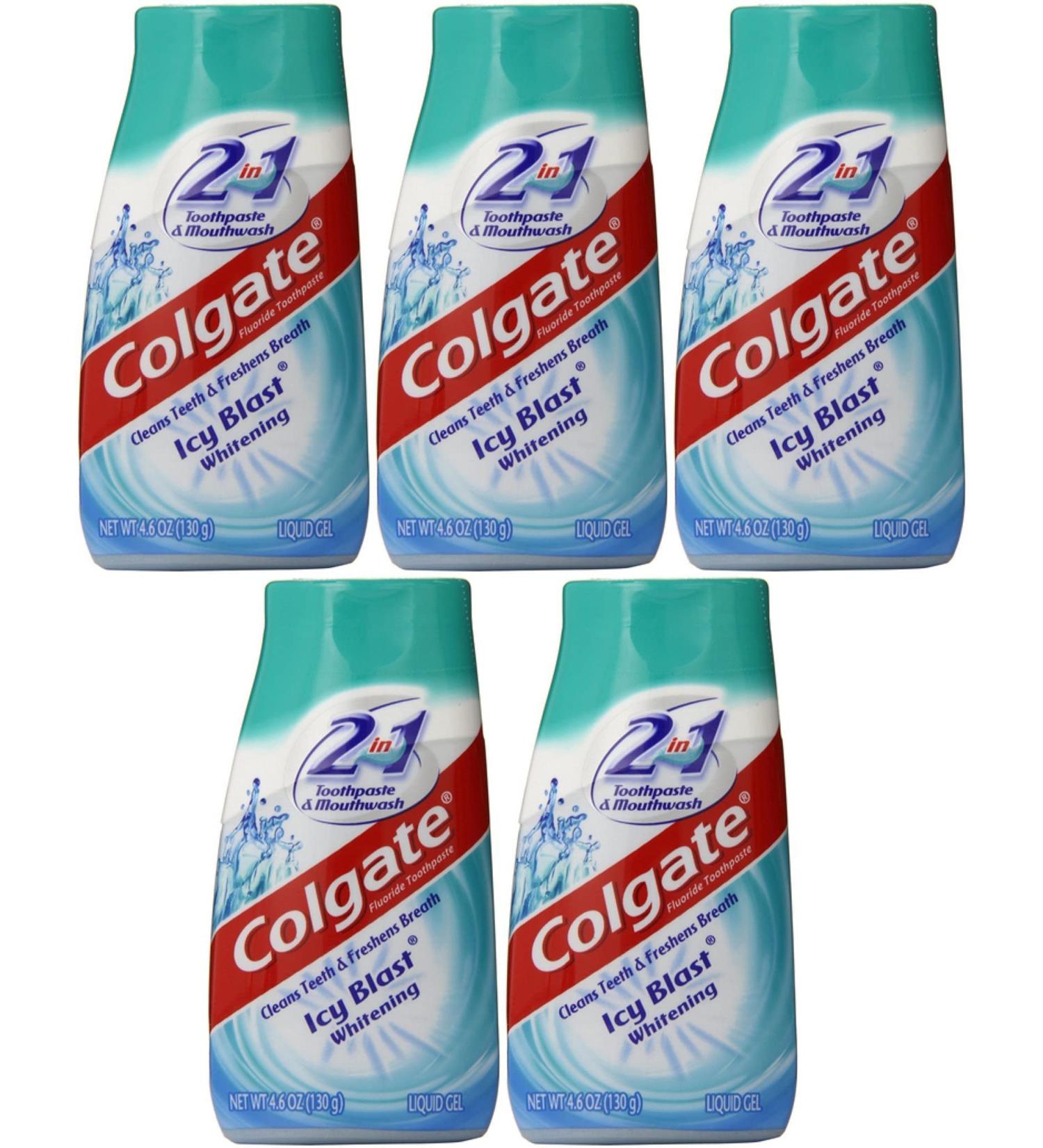Colgate 2 in 1 Whitening Toothpaste Icy Blast - Pack of 5 - Buy Online on GoSupps.com